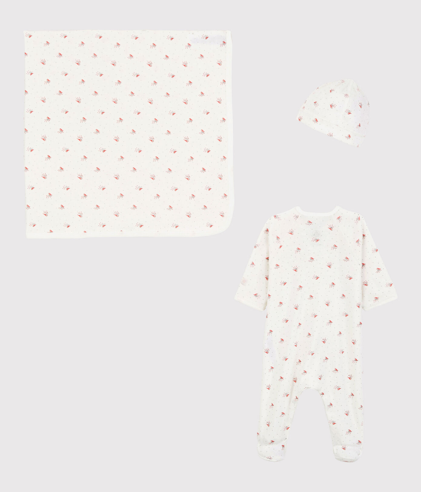 Coffret cadeau naissance petit oiseau bébé en coton biologique