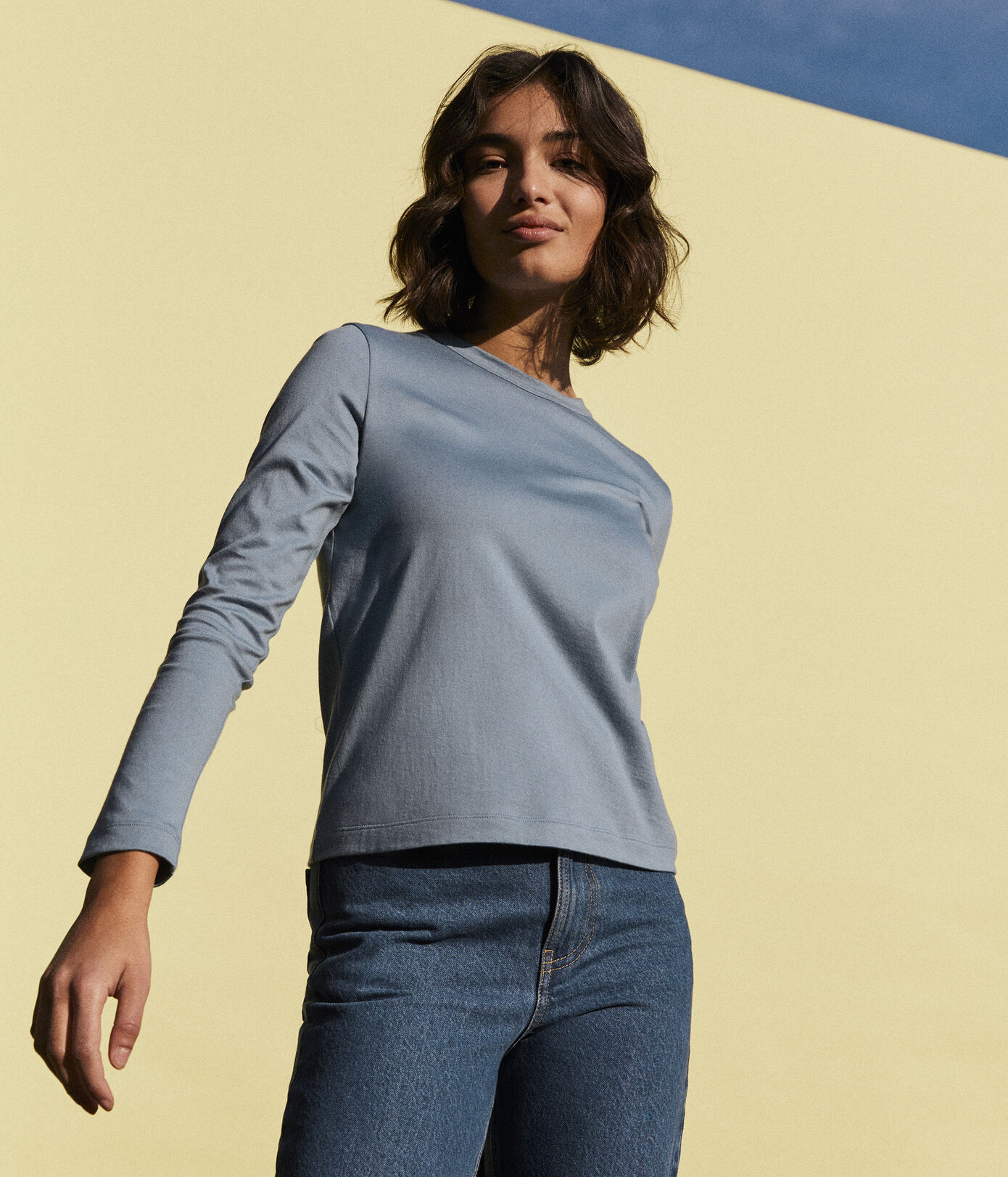 Tee-shirt L'ICONIQUE chaud col rond en coton Femme