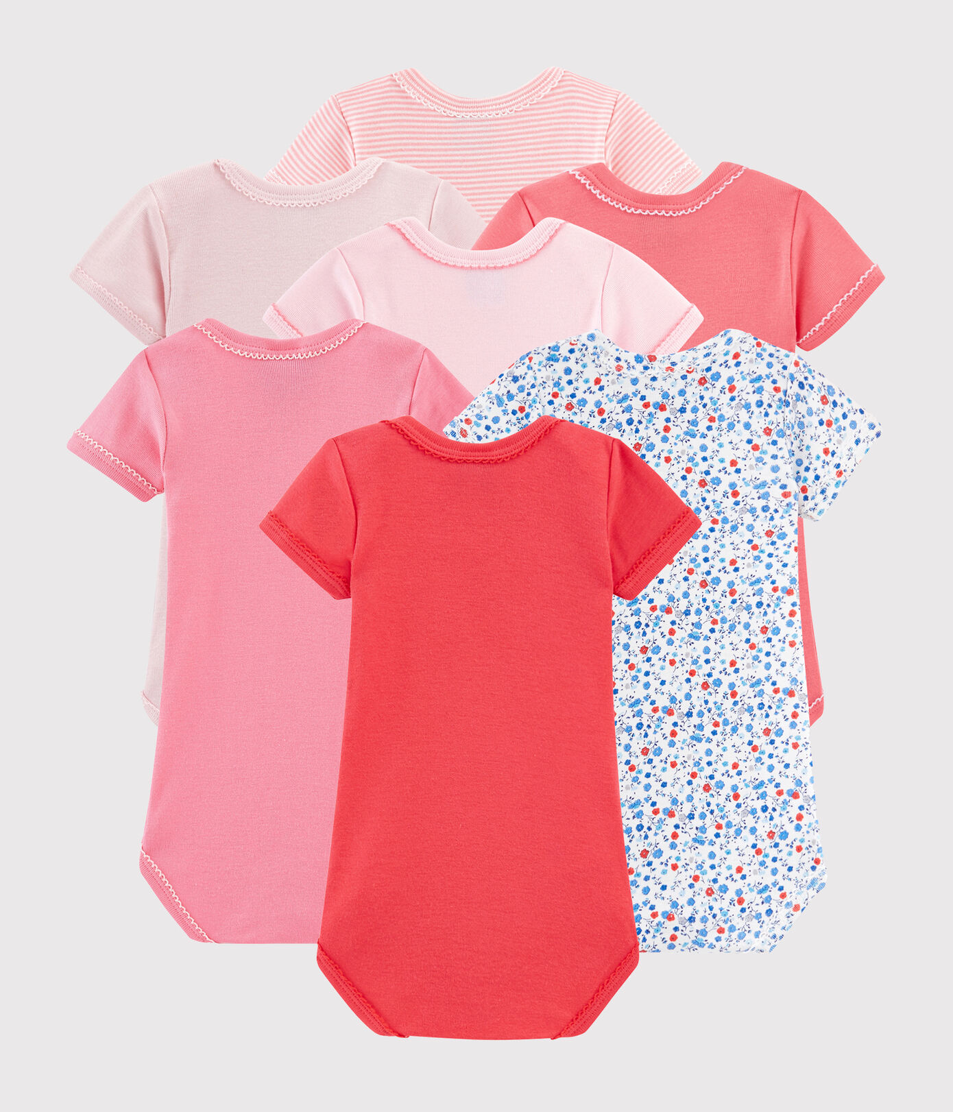 Lot surprise de 7 bodies manches courtes bébé fille