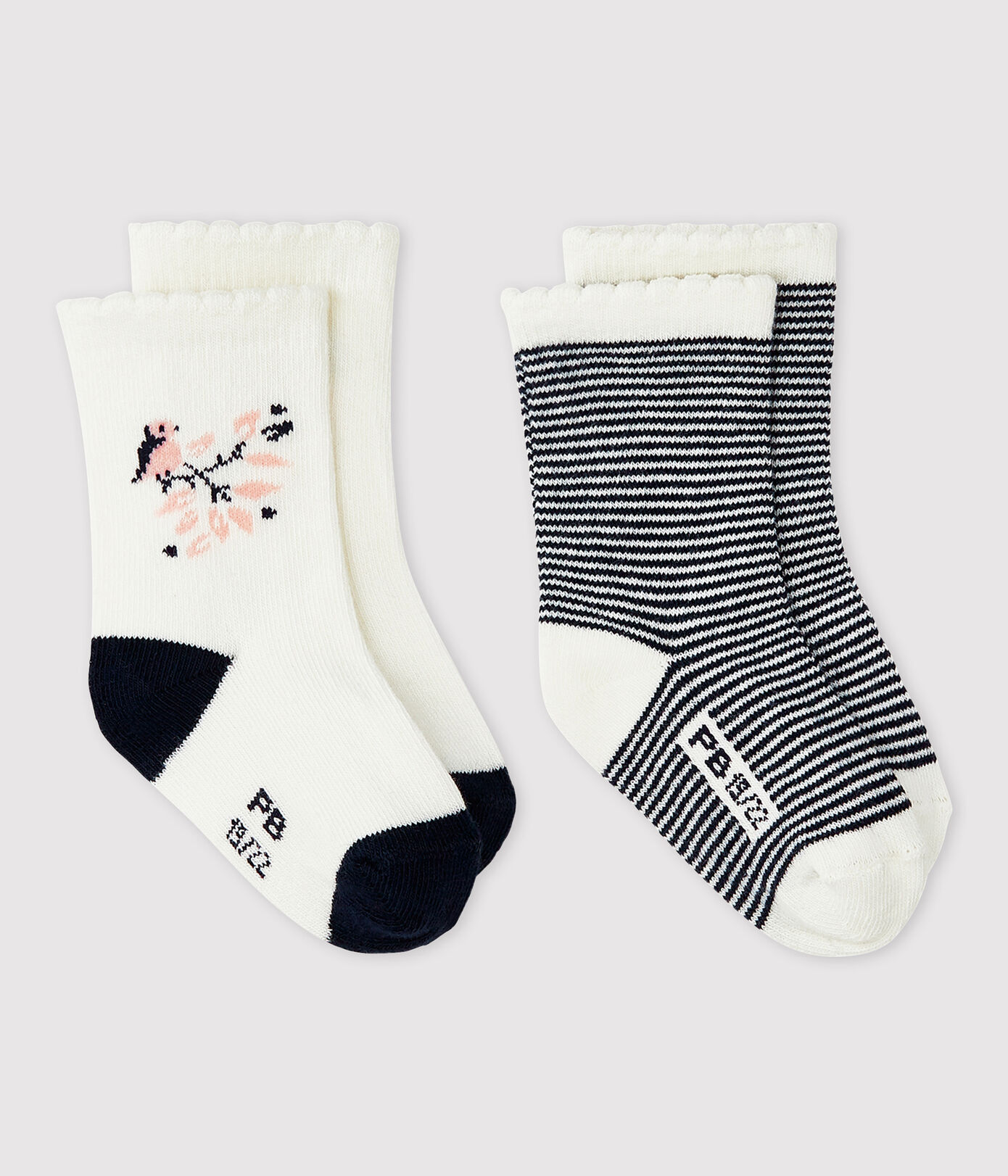Lot de 2 chaussettes à motif bébé fille