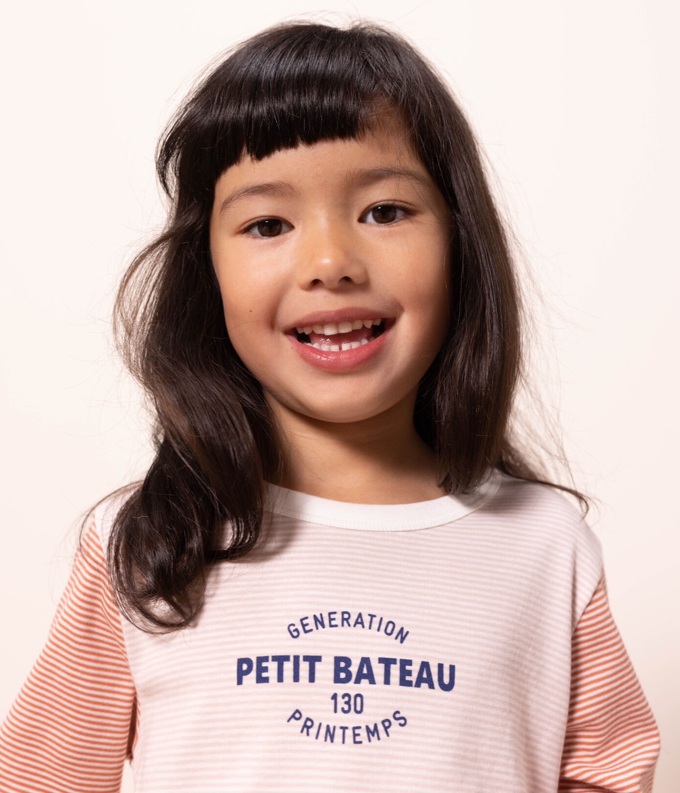 Pyjama milleraies tricolore en coton petite fille/petit garon