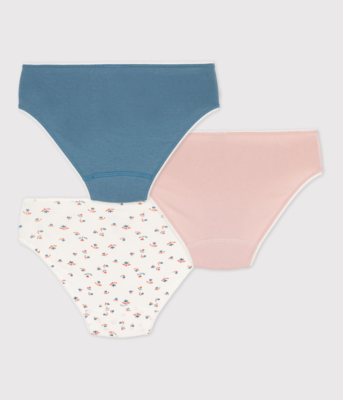 Lot de 3 culottes fleur petite fille en coton et élasthanne