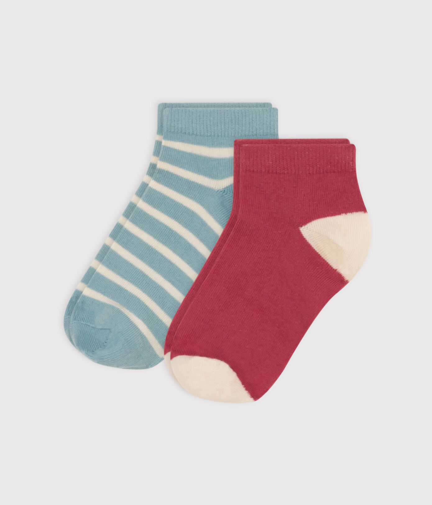 Lot de 2 paires de chaussettes rayures en jersey de coton enfants