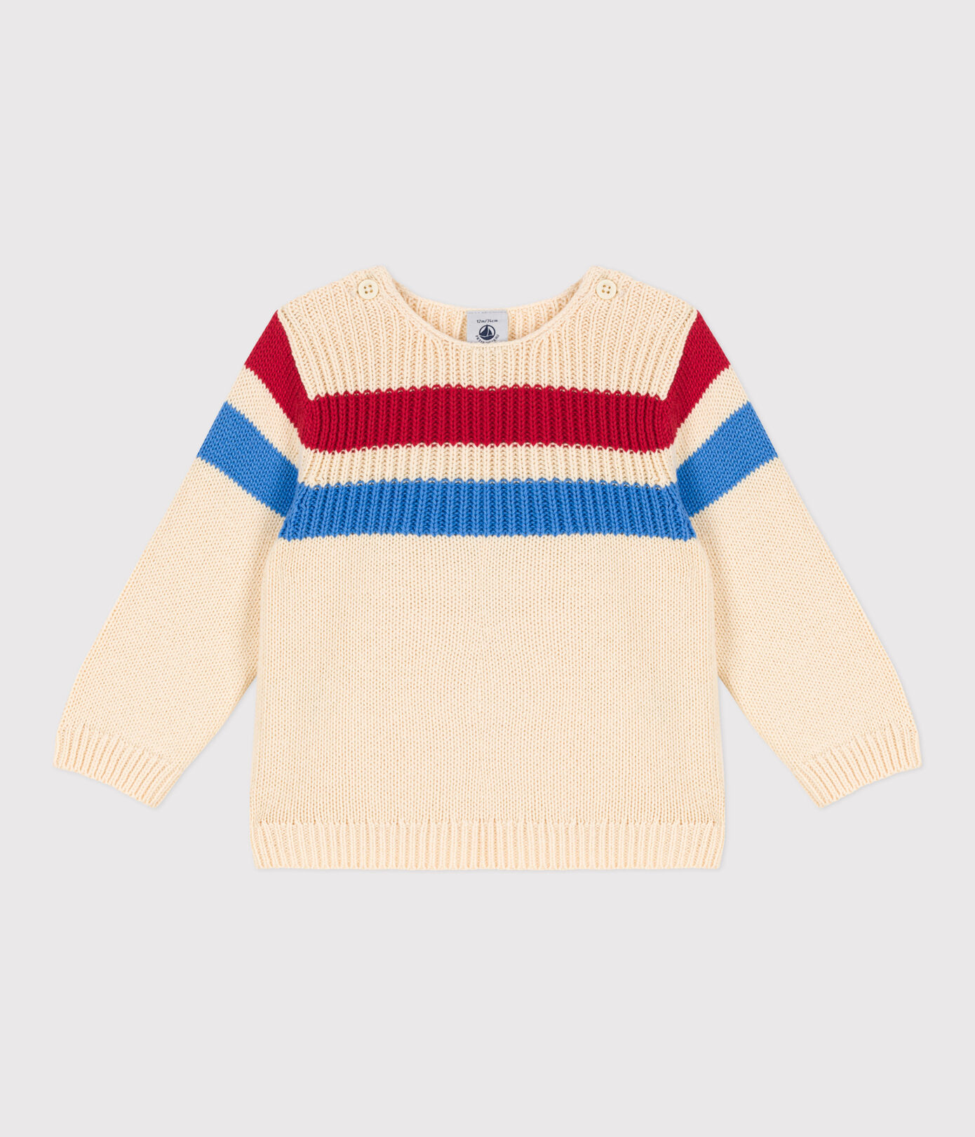 Pull bébé en tricot de coton rayé