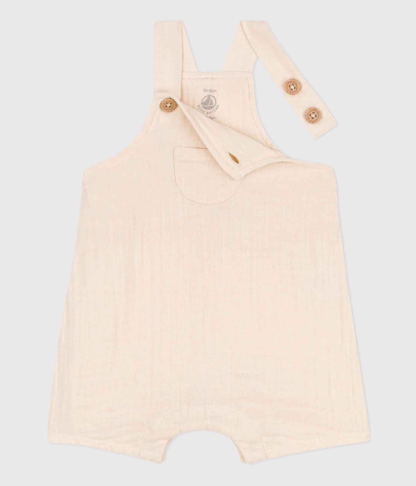 Salopette courte en gaze de coton bébé