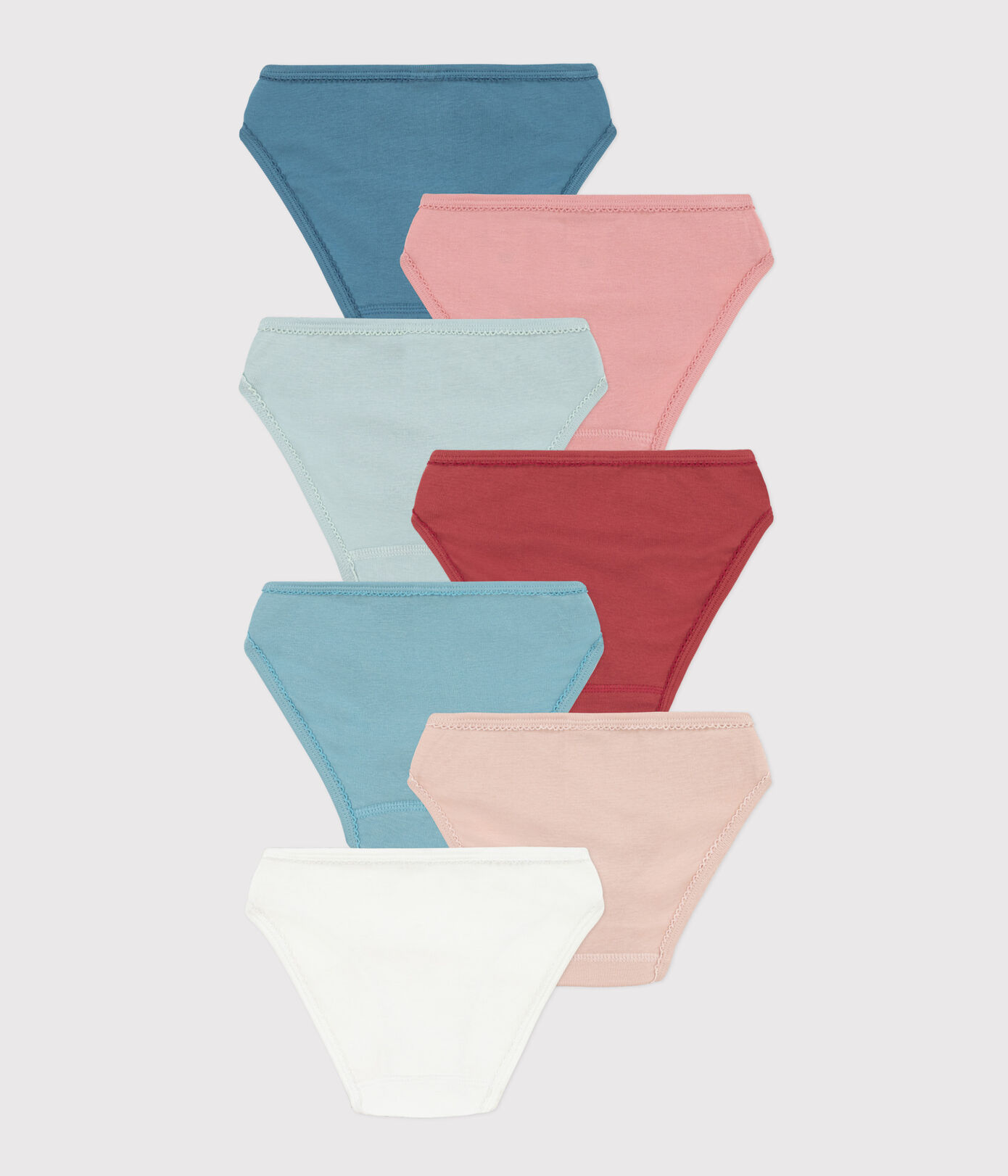 Lot de 7 culottes unies en coton petite fille