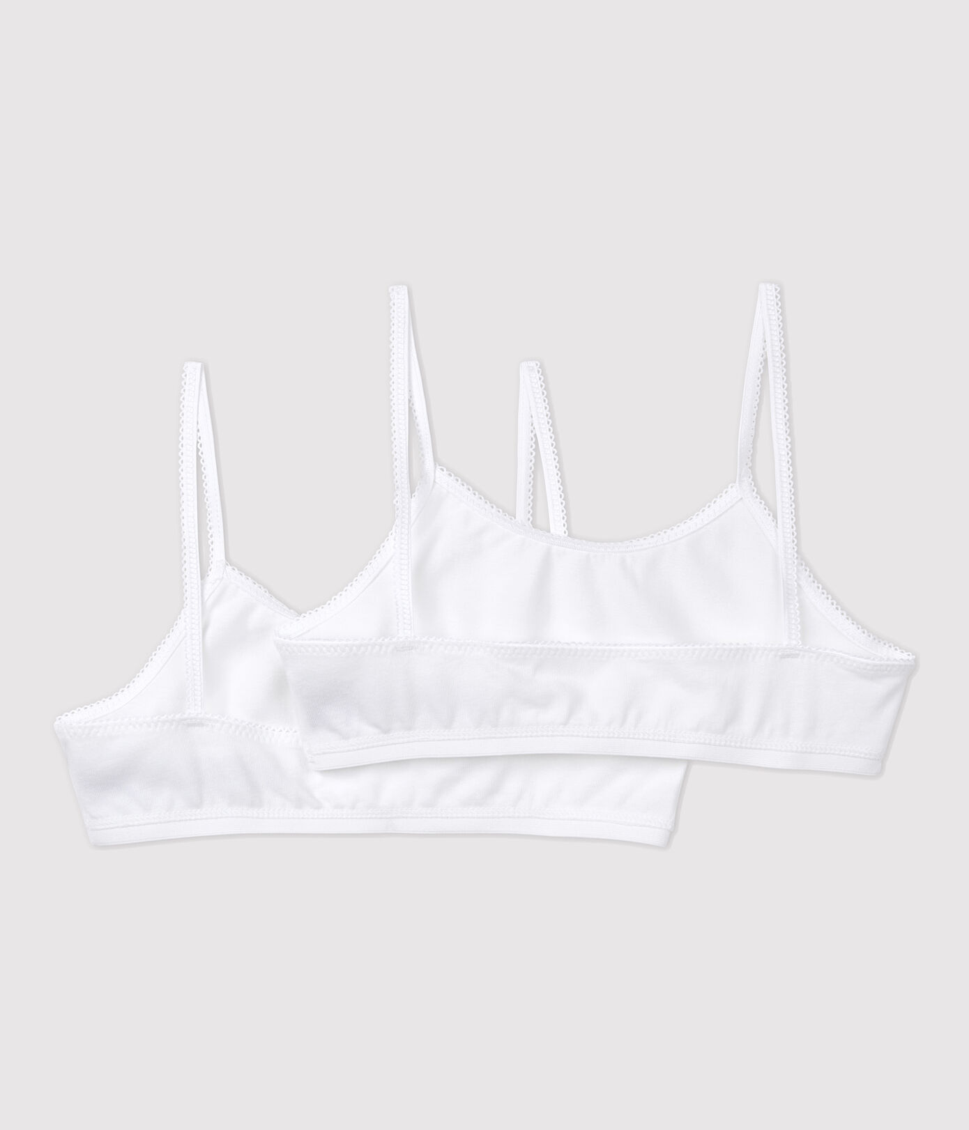 Lot de 2 brassières blanches petite fille