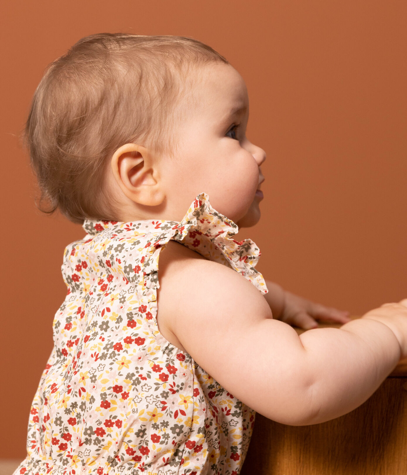 Combinaison courte bébé en popeline imprimée