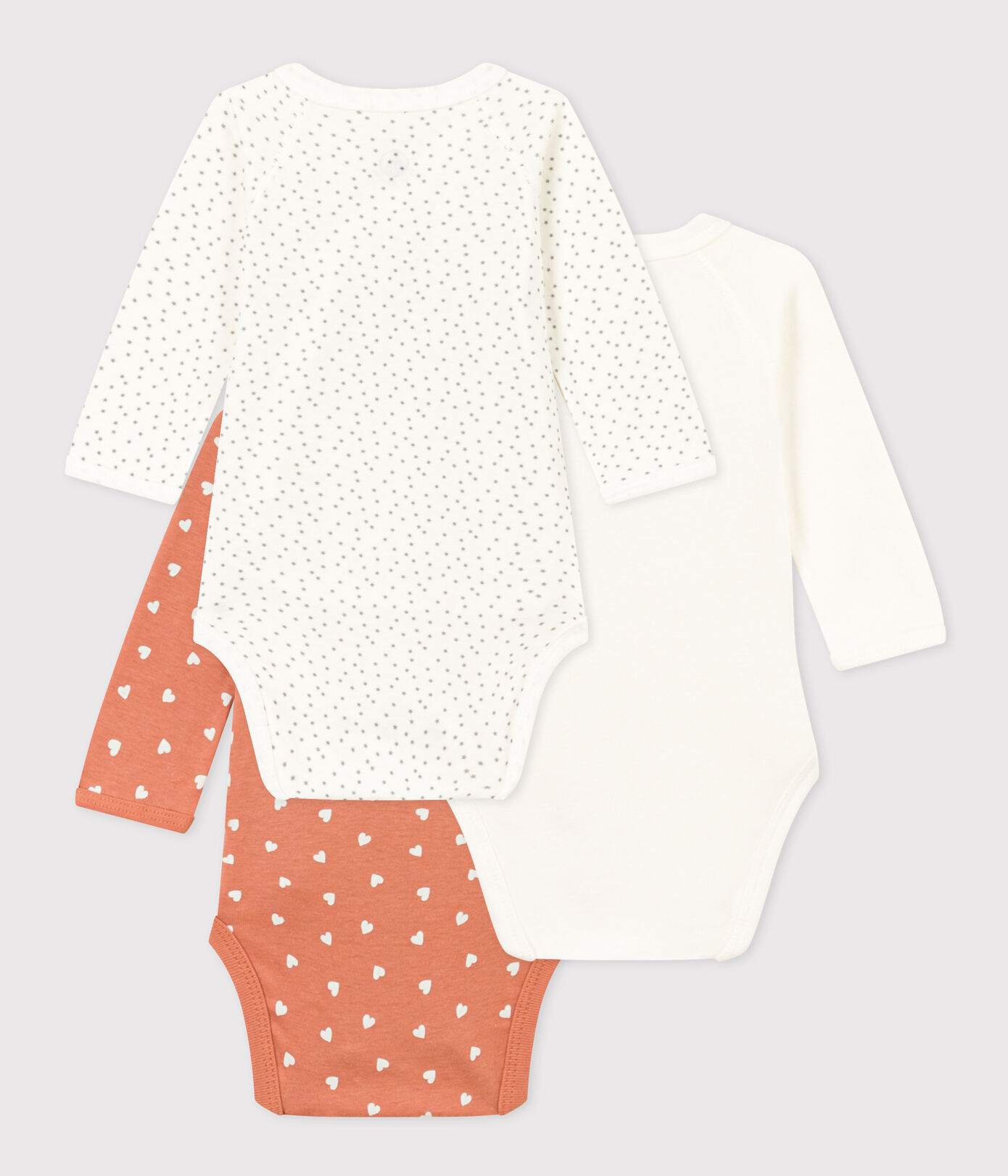 Lot de 3 bodies croisés manches longues en coton