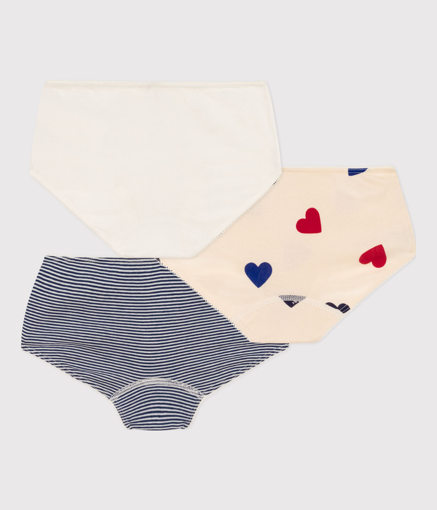 Lot de 3 shorties tricoeurs en coton petite fille