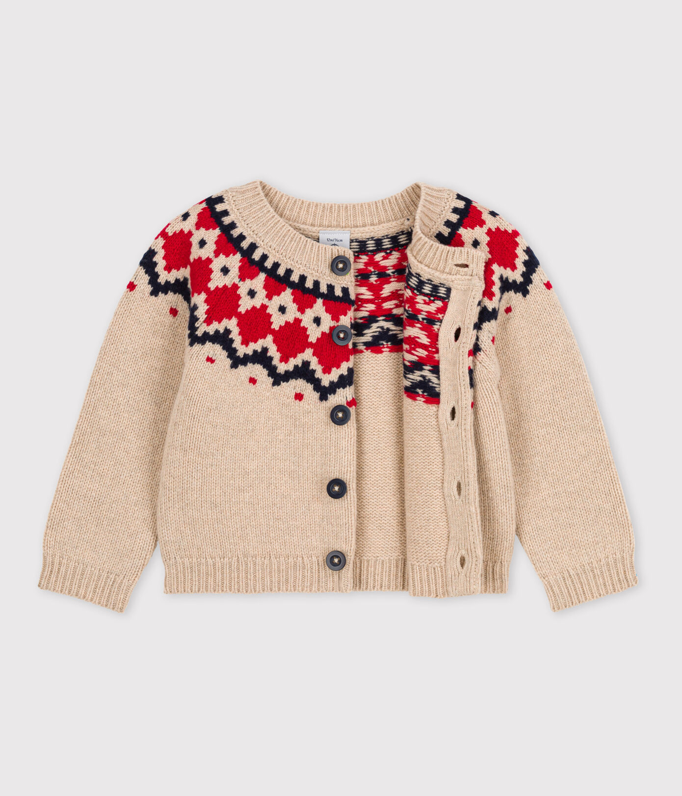 Cardigan bébé en tricot en laine et coton