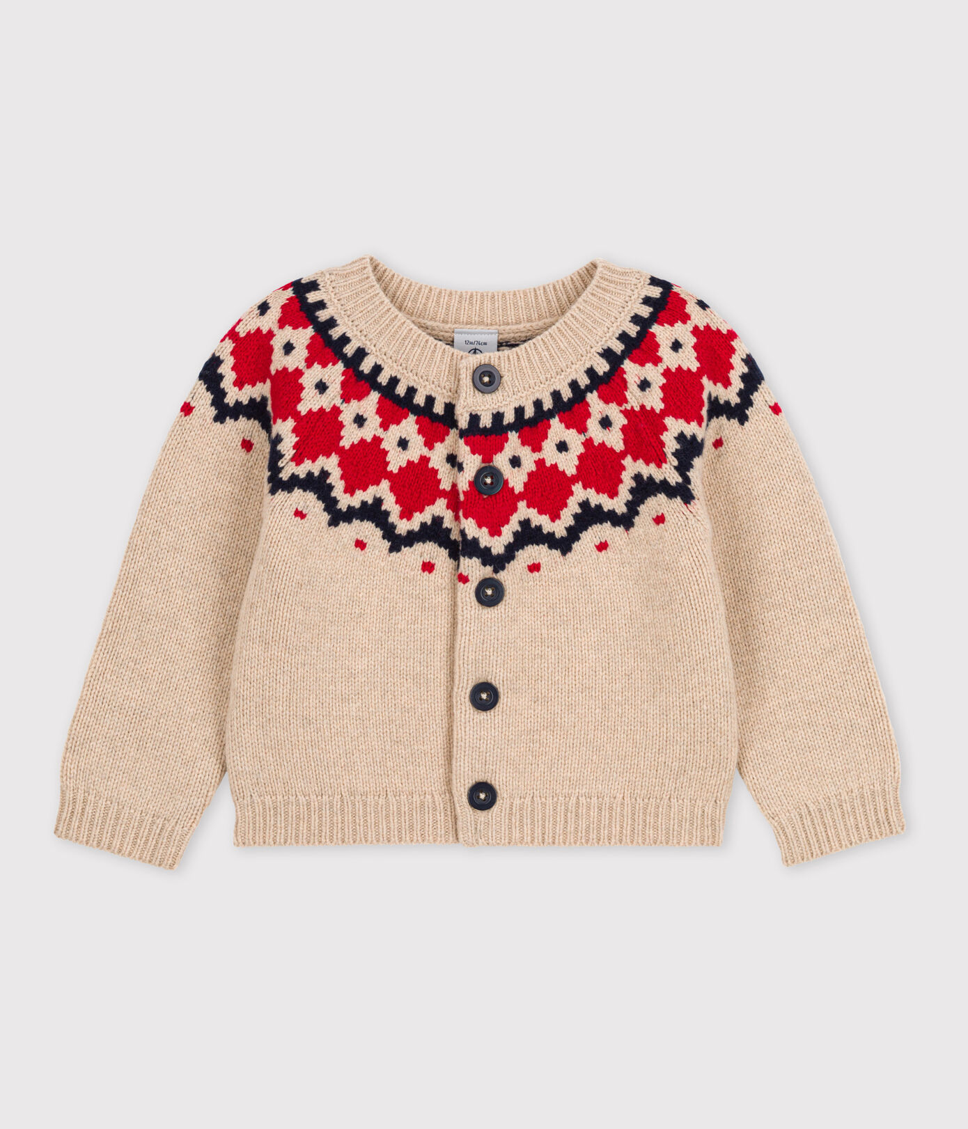 Cardigan bébé en tricot en laine et coton