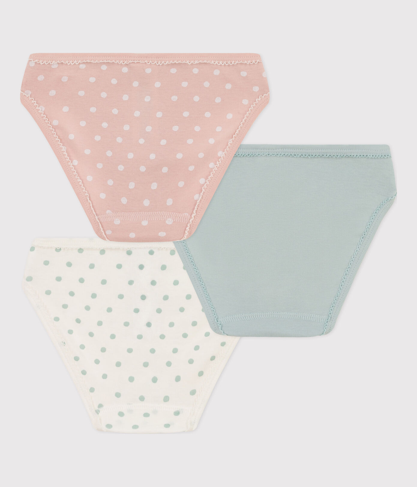Lot de 3 culottes à pois en coton petite fille