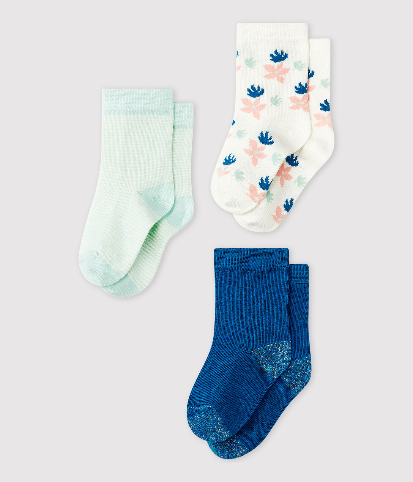 Lot de 3 chaussettes à motif bébé fille