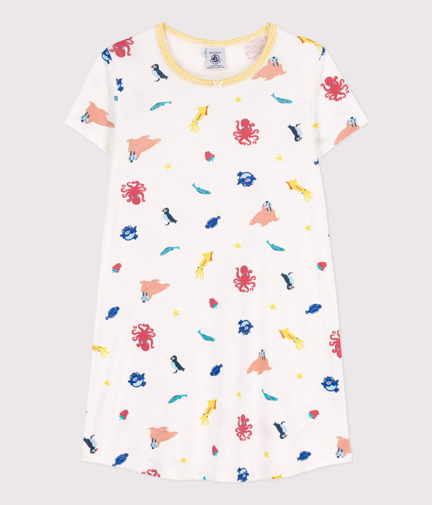 Chemise de nuit phosphorescente en coton petite fille