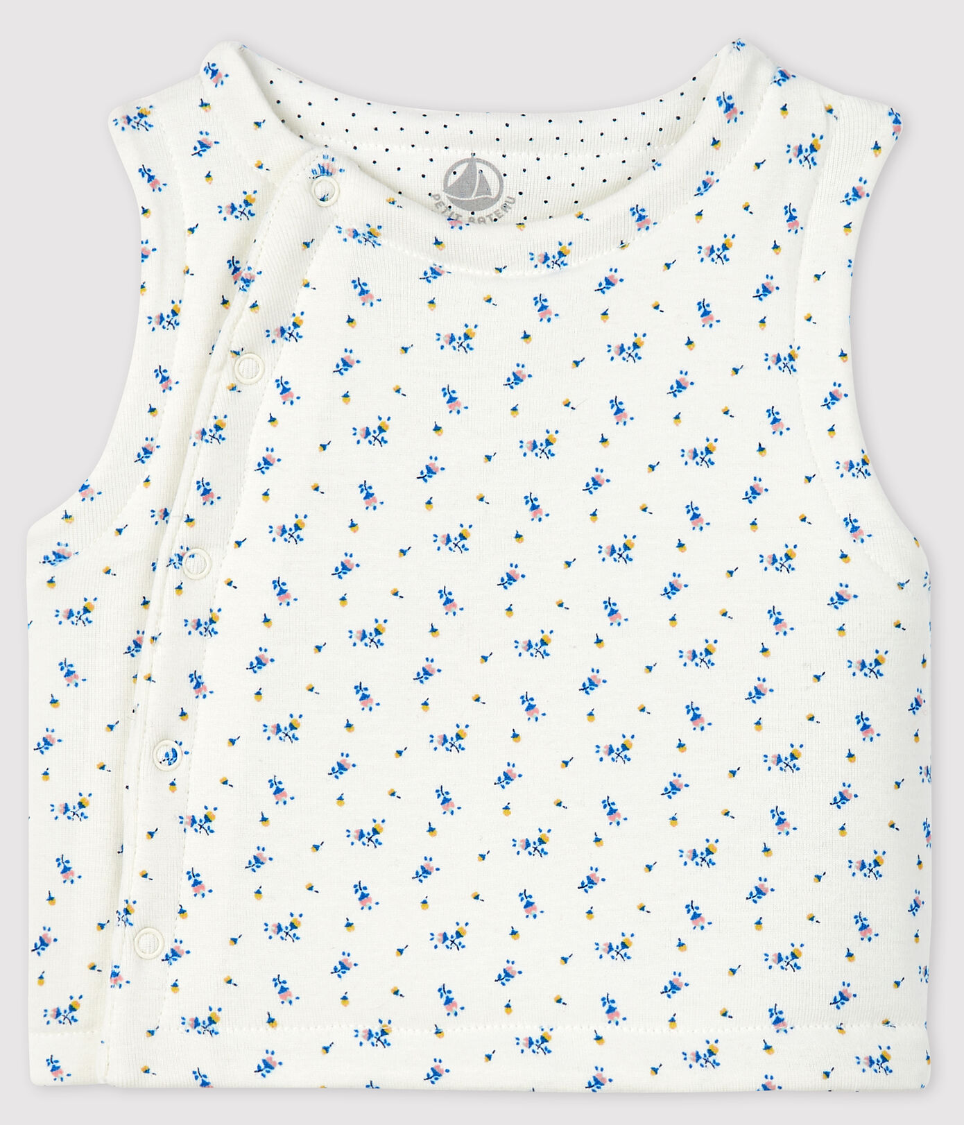 Gilet sans manches bébé en coton biologique ouatinée