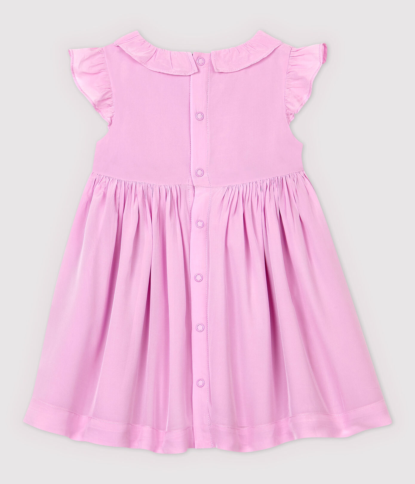 Robe manches courtes en crêpe bébé fille