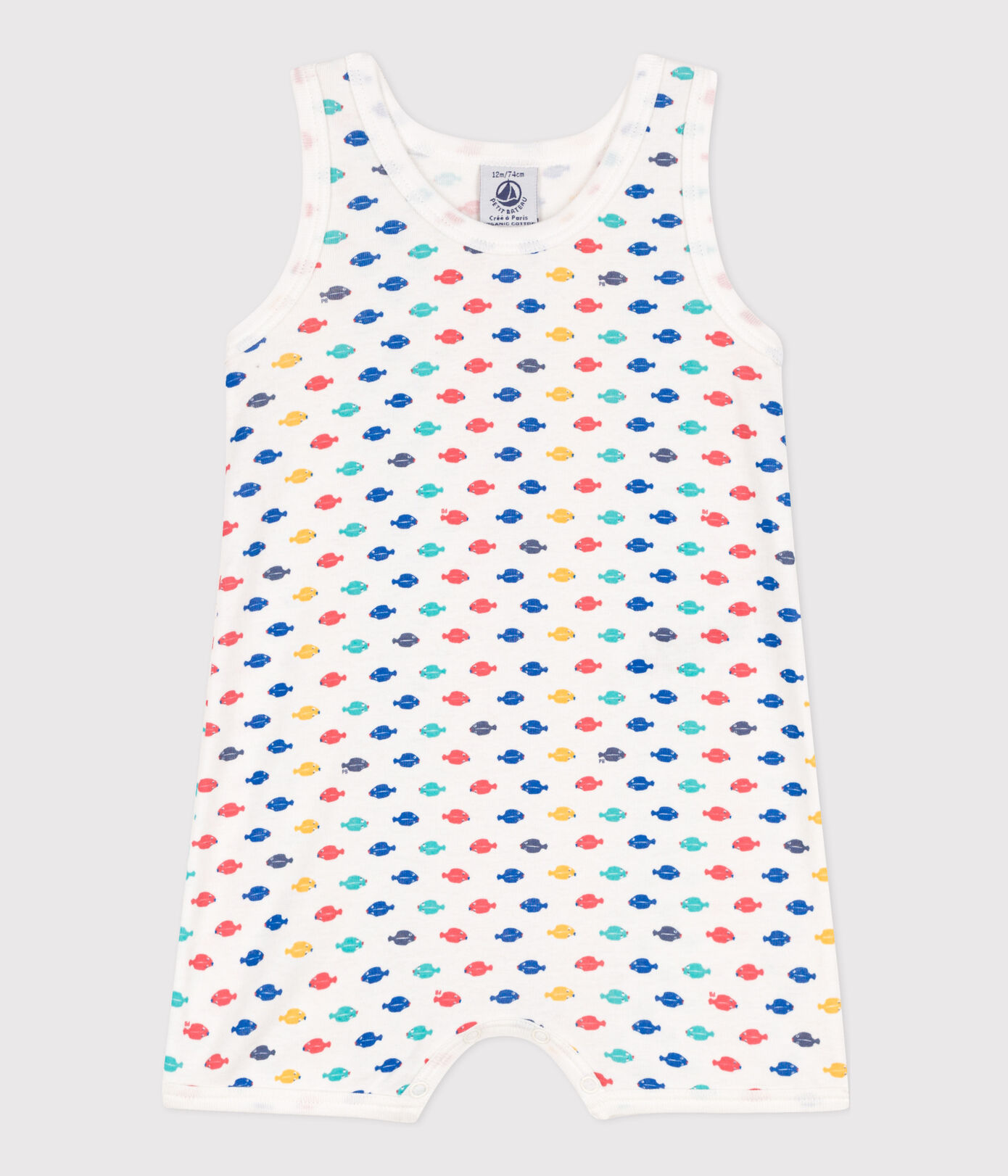 Combinaison courte animaux marins en coton bébé