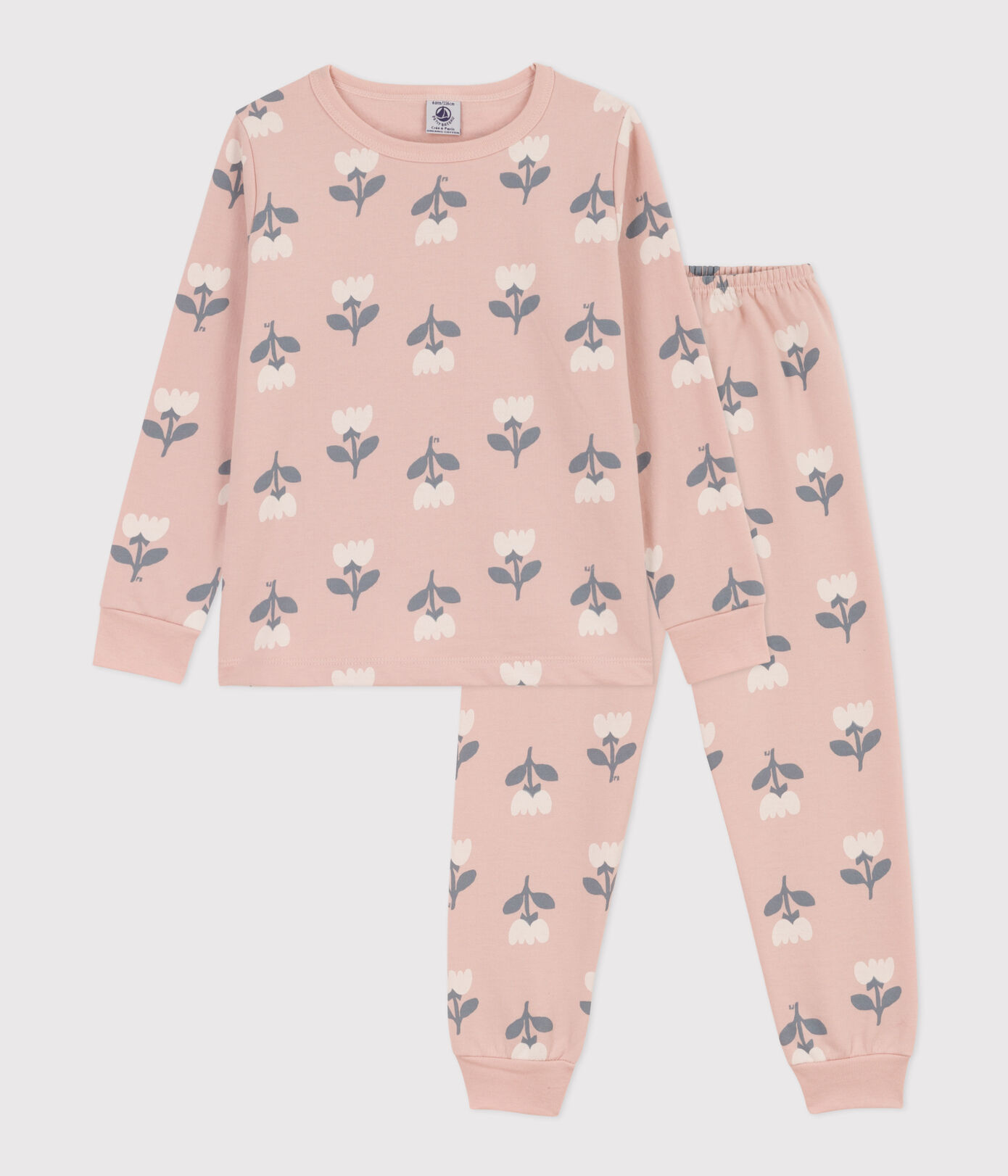 Pyjama tulipes en molleton petite fille