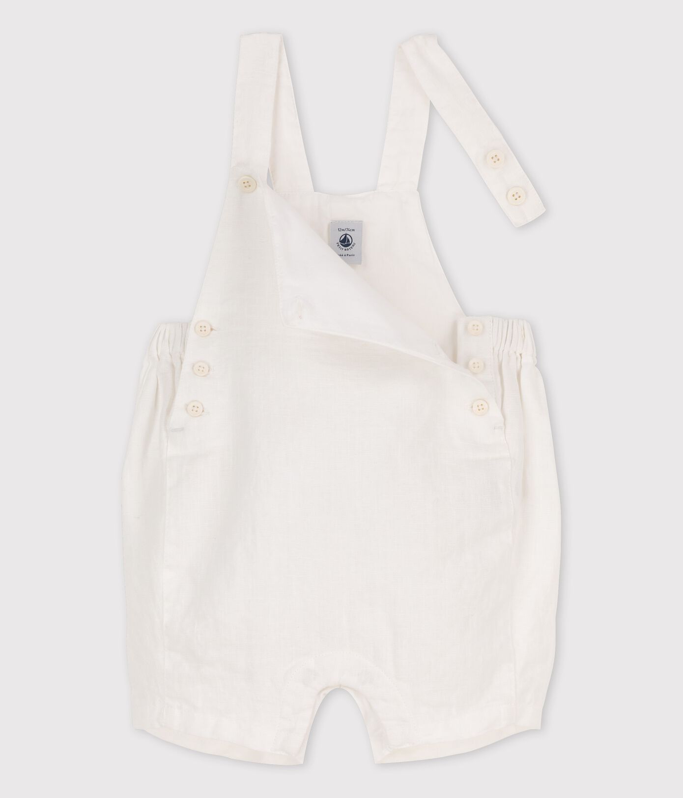 Salopette courte bébé en lin