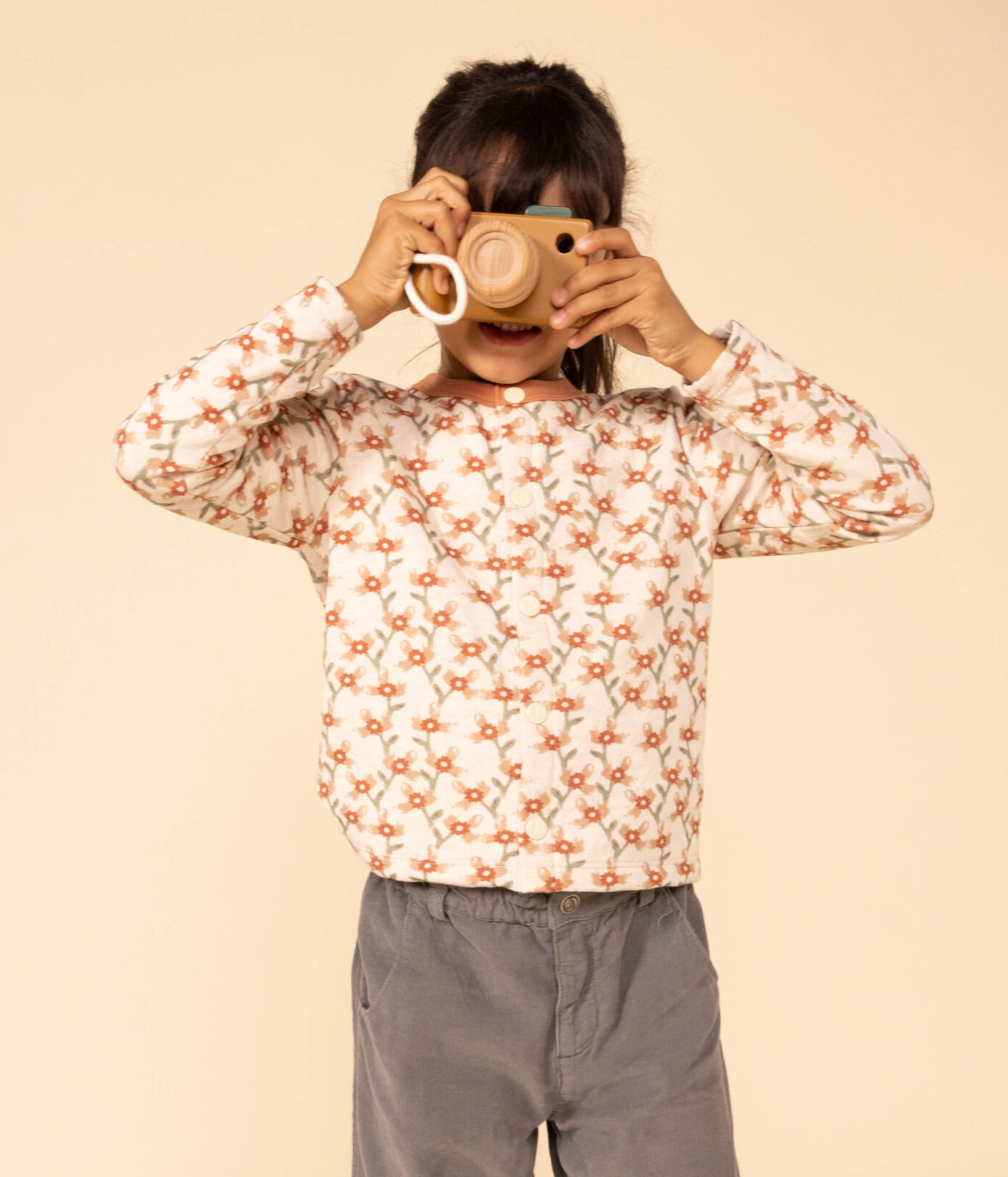 Cardigan imprimé en tubique matelassé enfant fille