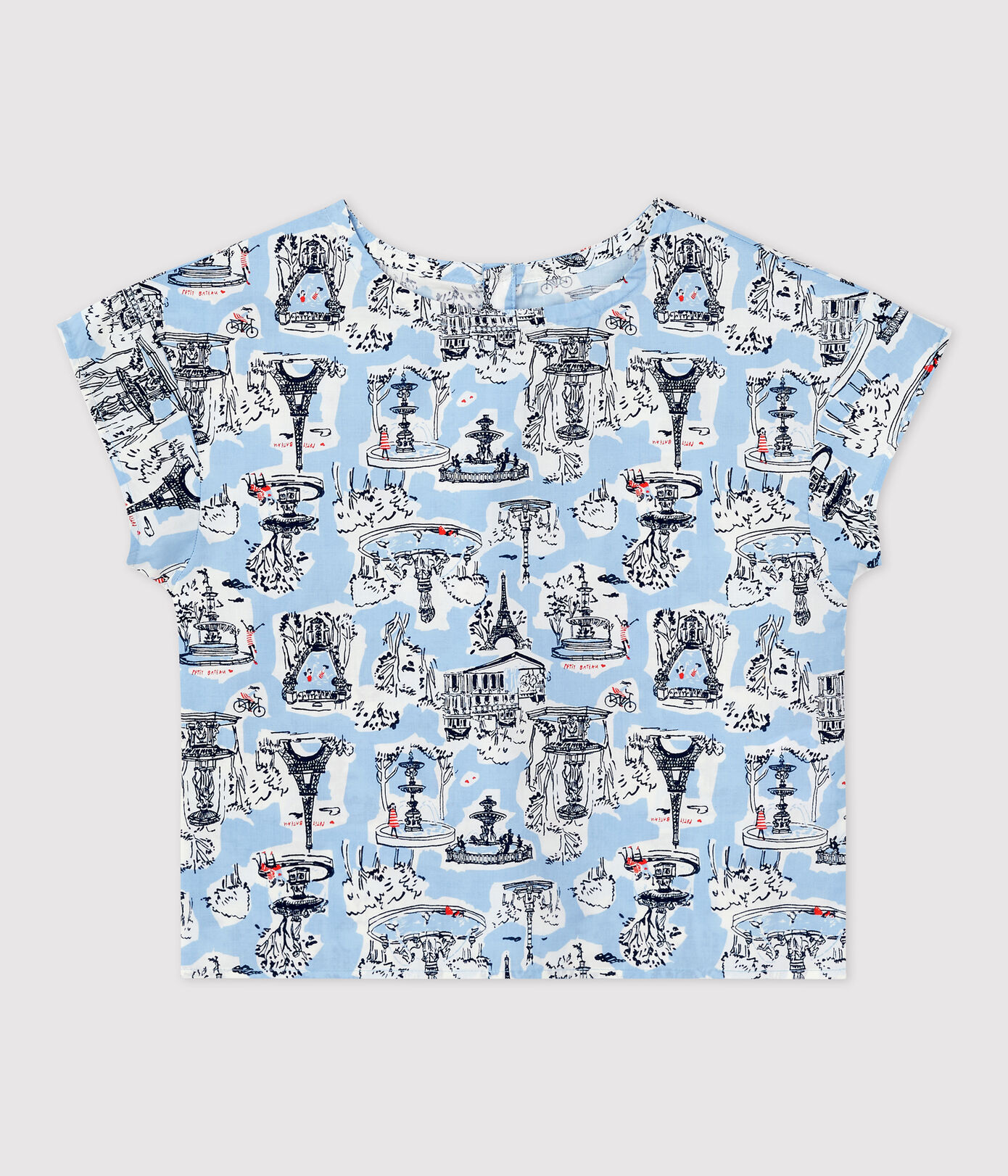 Blouse manches courtes à imprimé enfant fille