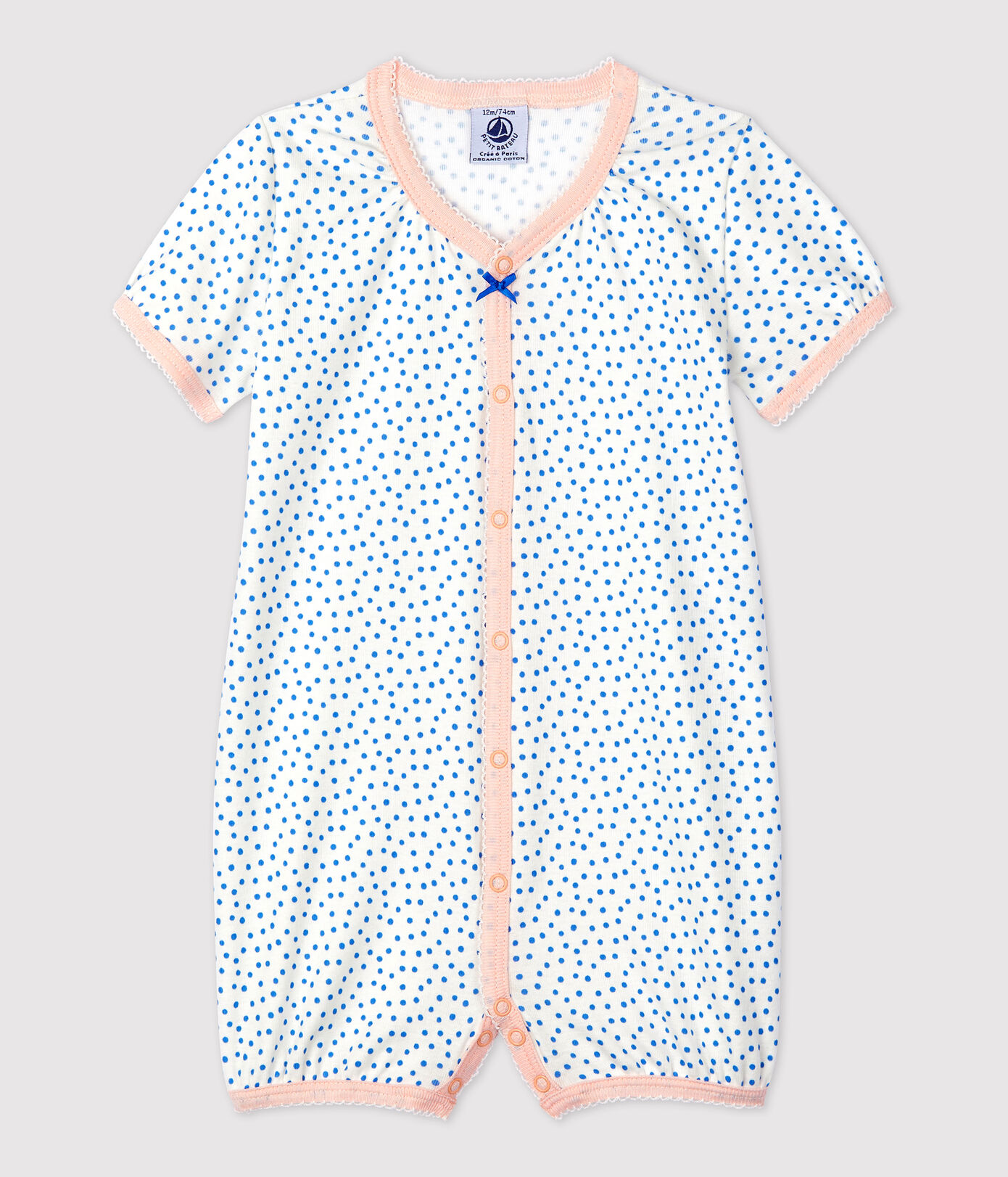 Combicourt bébé imprimé pois en coton biologique