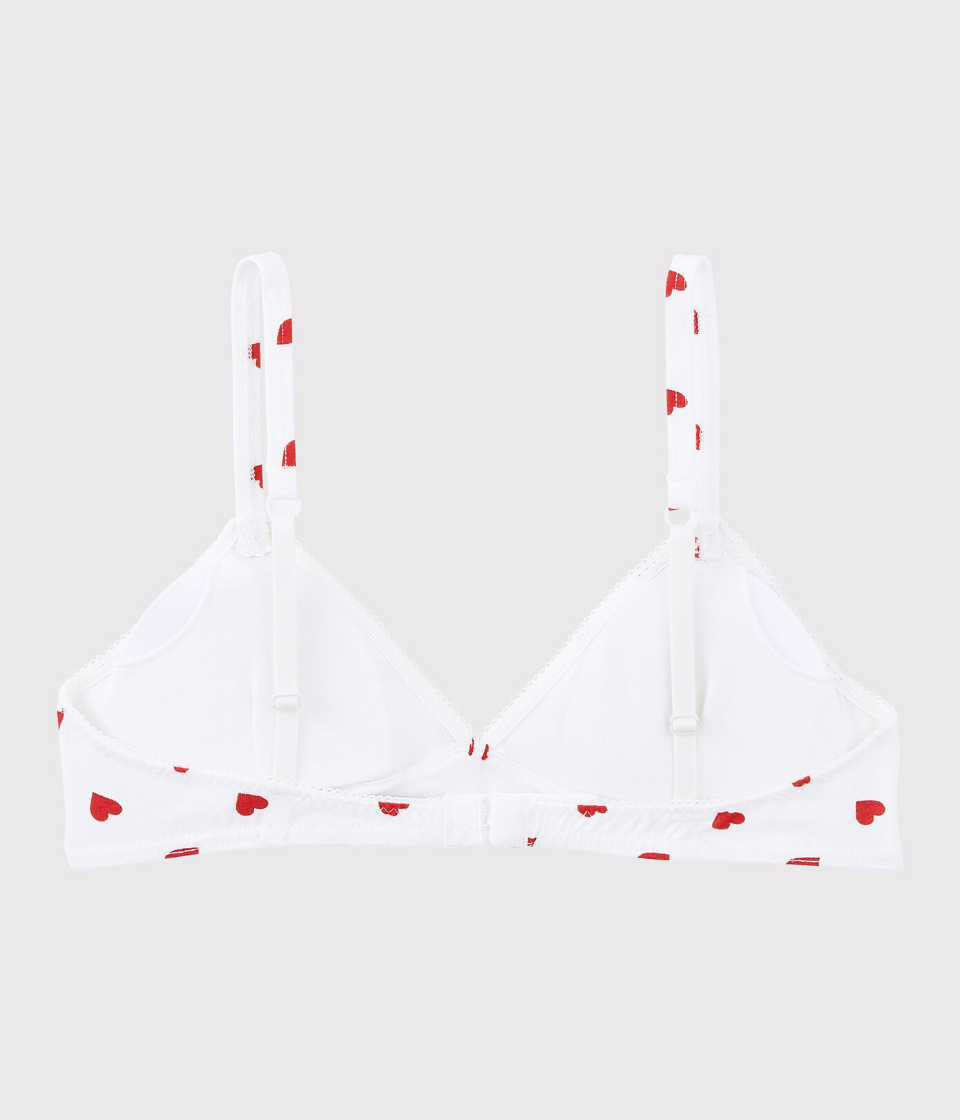 Soutien-gorge paddé cur rouge fille en coton biologique et elasthanne