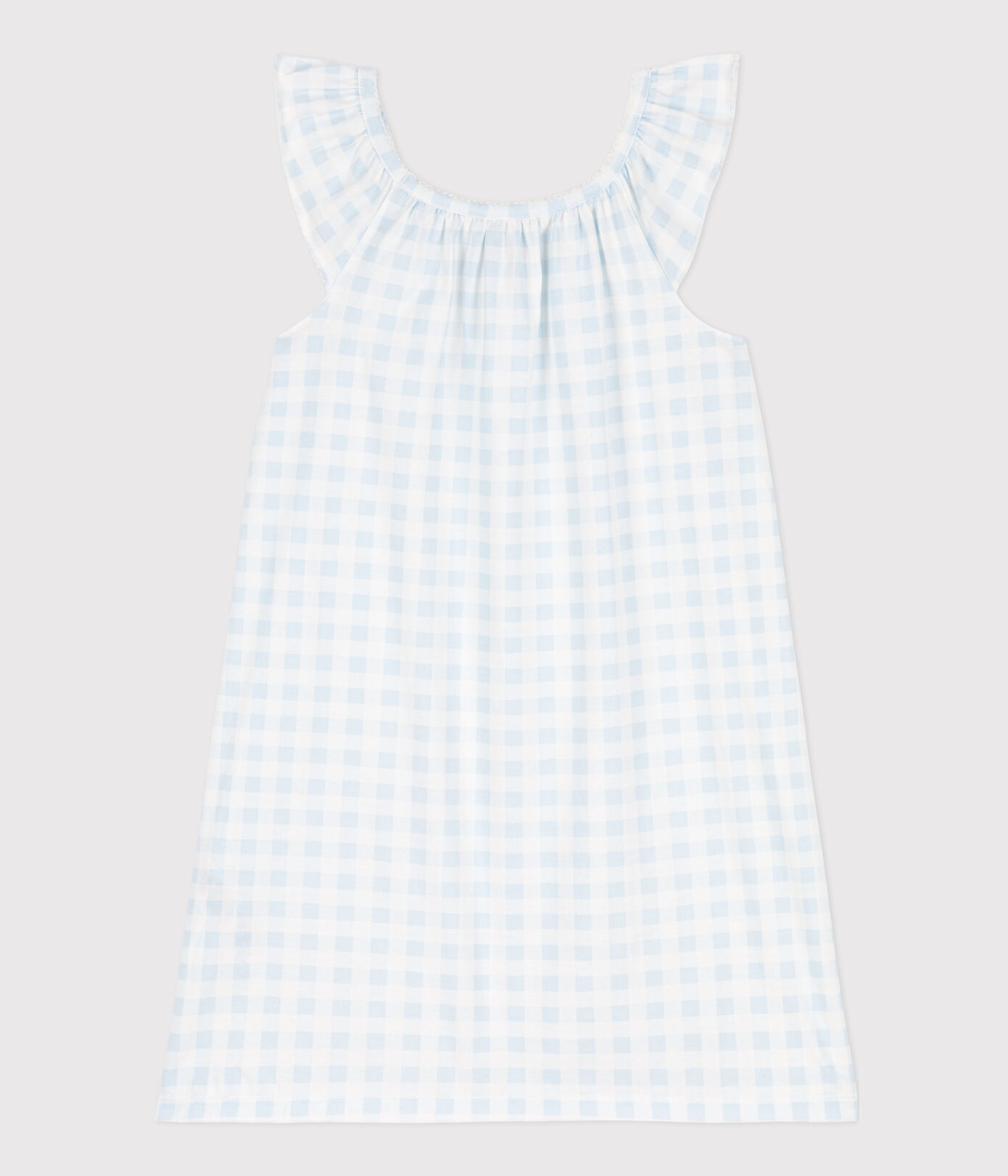 Chemise de nuit imprimé vichy en coton fin petite fille