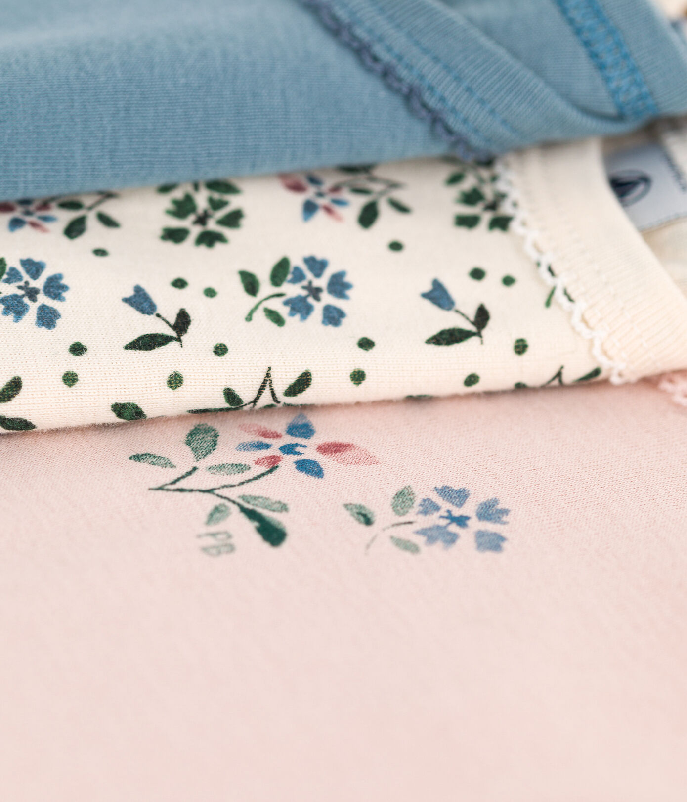 Lot de 3 bodies manches longues fleur bébé en coton