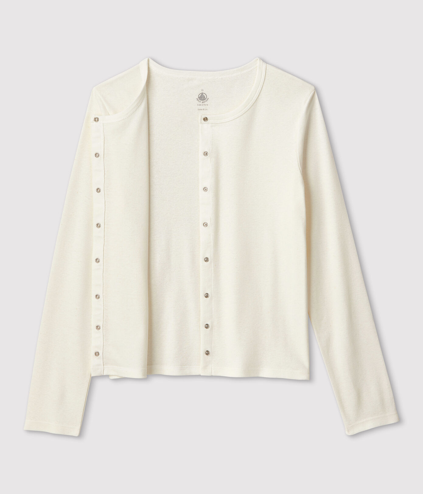 Cardigan en coton/lin uni Femme