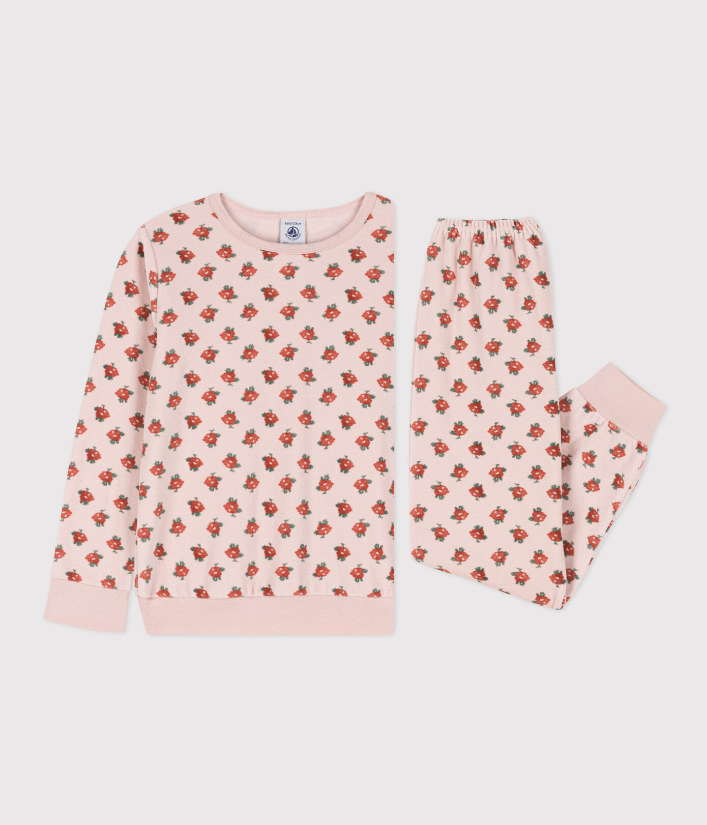 Pyjama fleur petite fille en velours