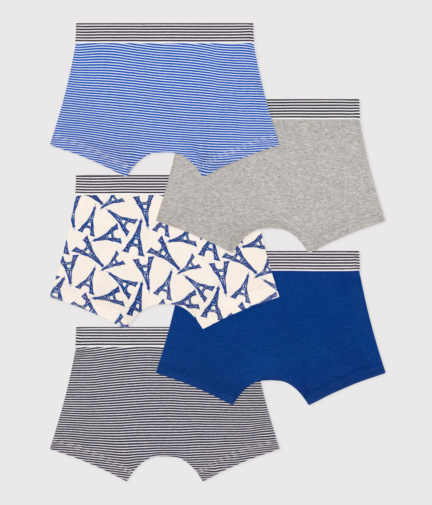 Lot de 5 boxers Paris en coton petit garon