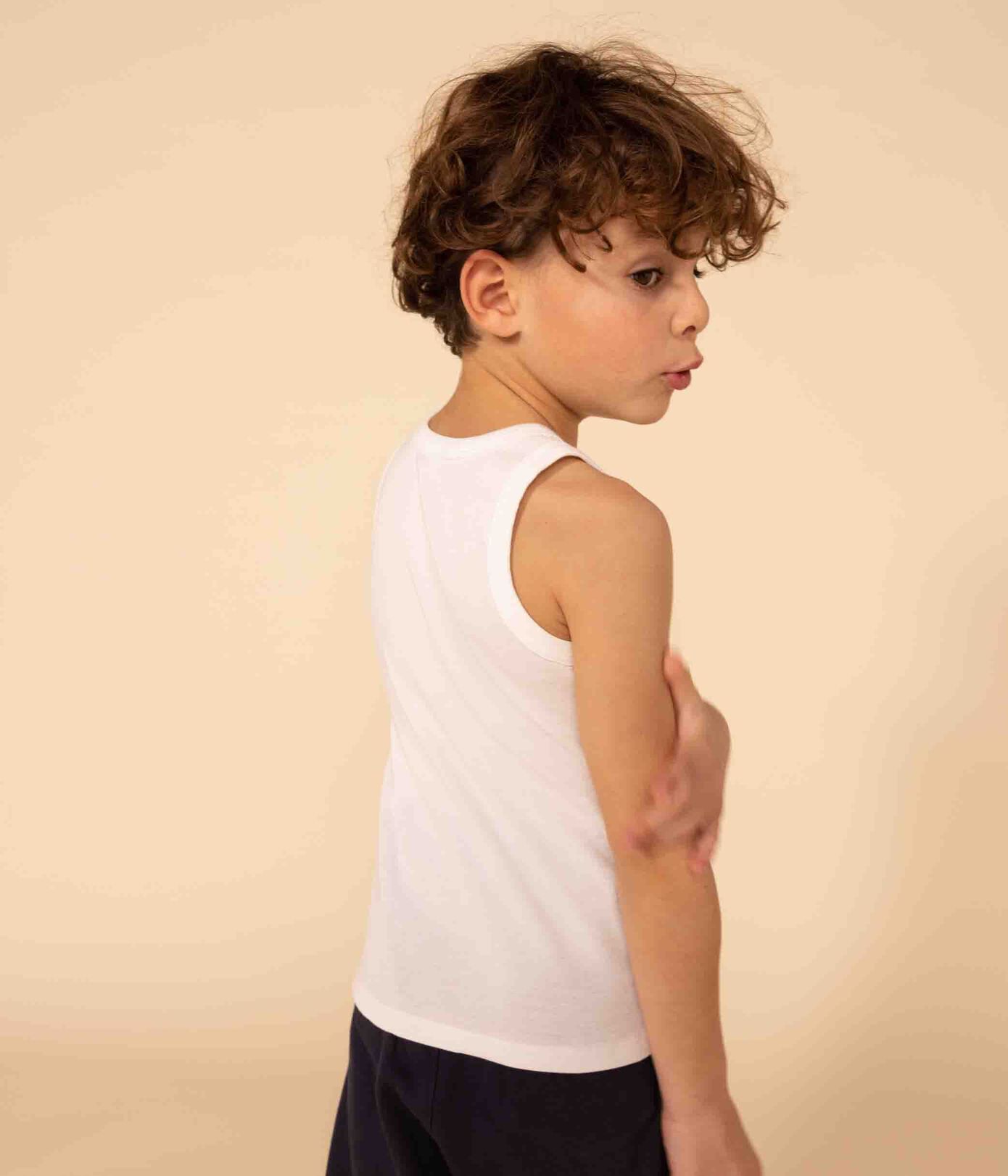 Lot de 2 débardeurs blancs petit garon