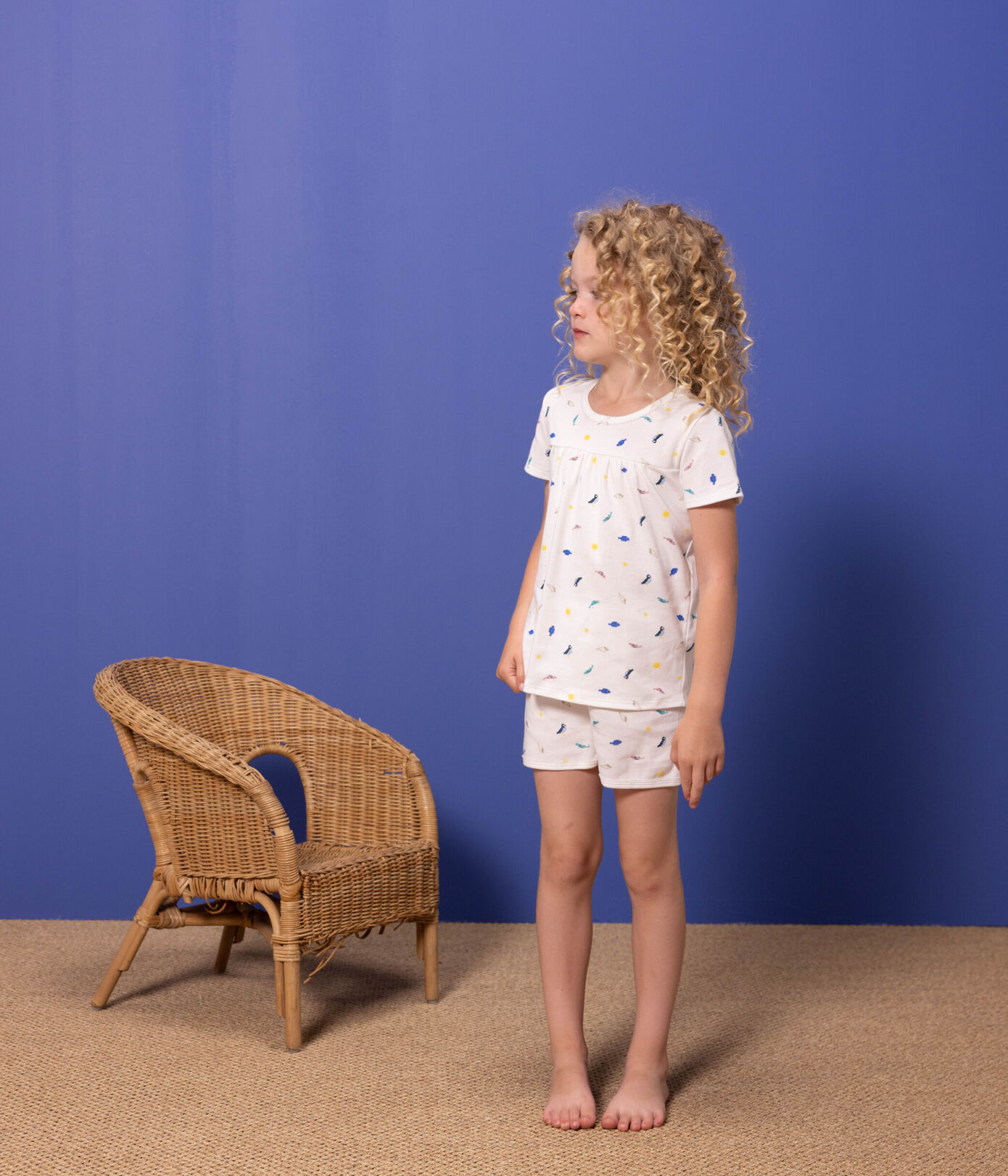 Pyjacourt animaux marins en coton petite fille