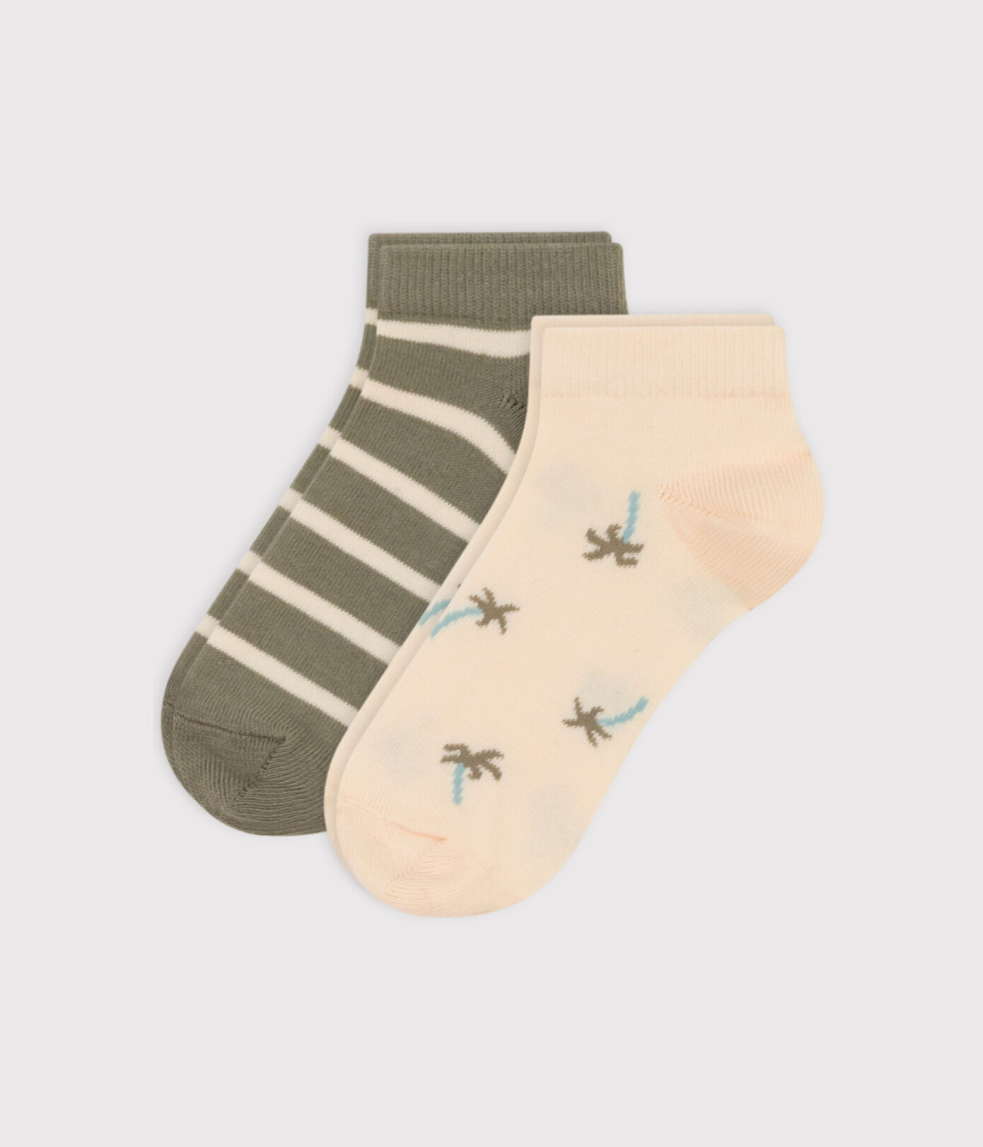 Lot de 2 paires de chaussettes palmiers en jersey de coton enfants