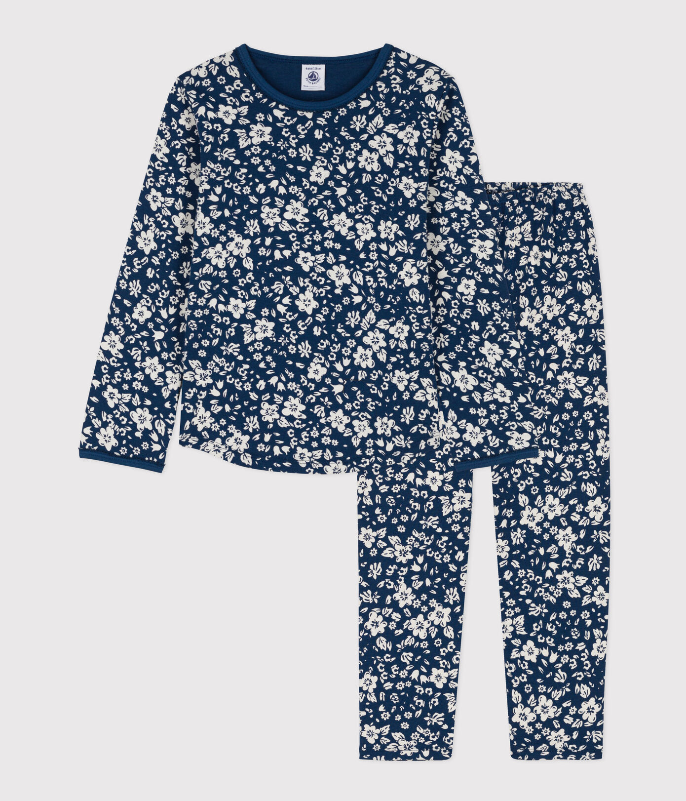 Pyjama fleur petite fille en coton