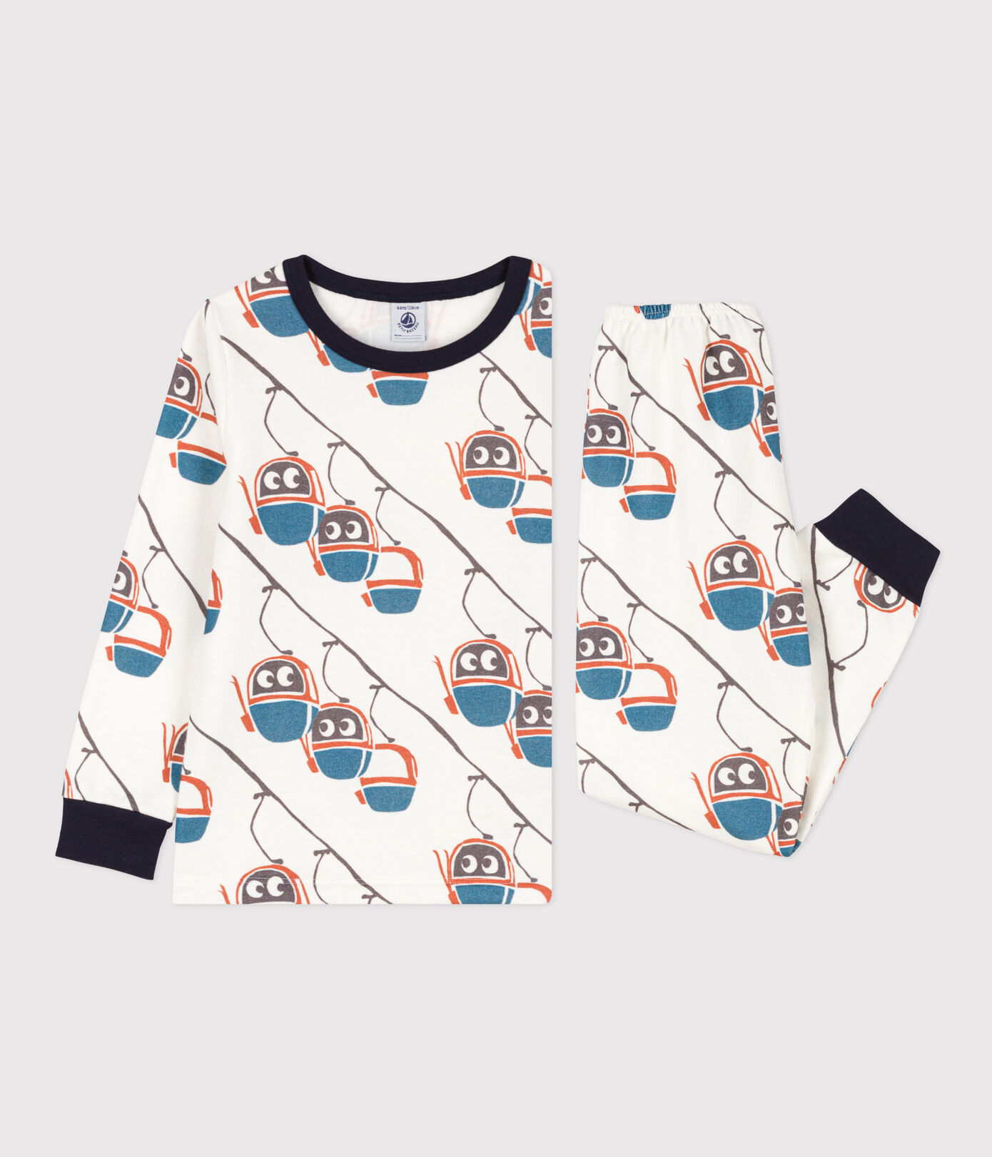 Pyjama télécabine petite fille/petit garon en molleton