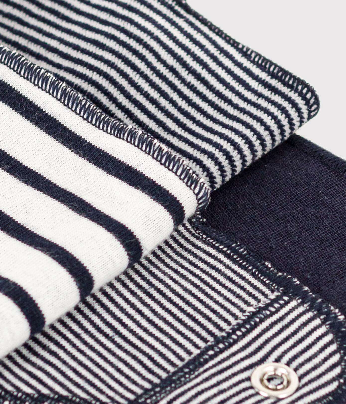 Lot de 2 bandanas-bavoirs bébé à rayures