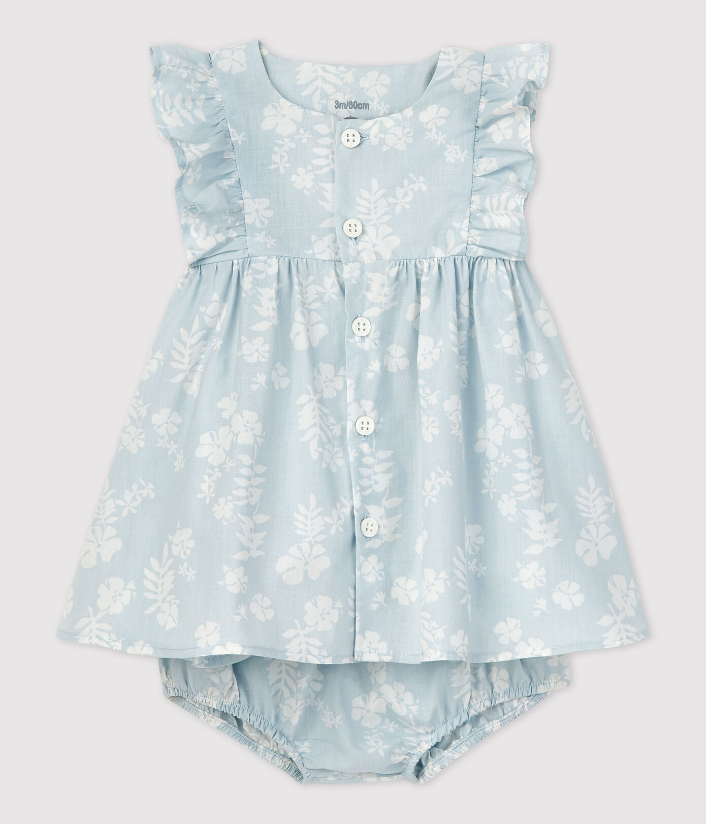 Robe avec bloomer imprimé Hawa en popeline bio bébé
