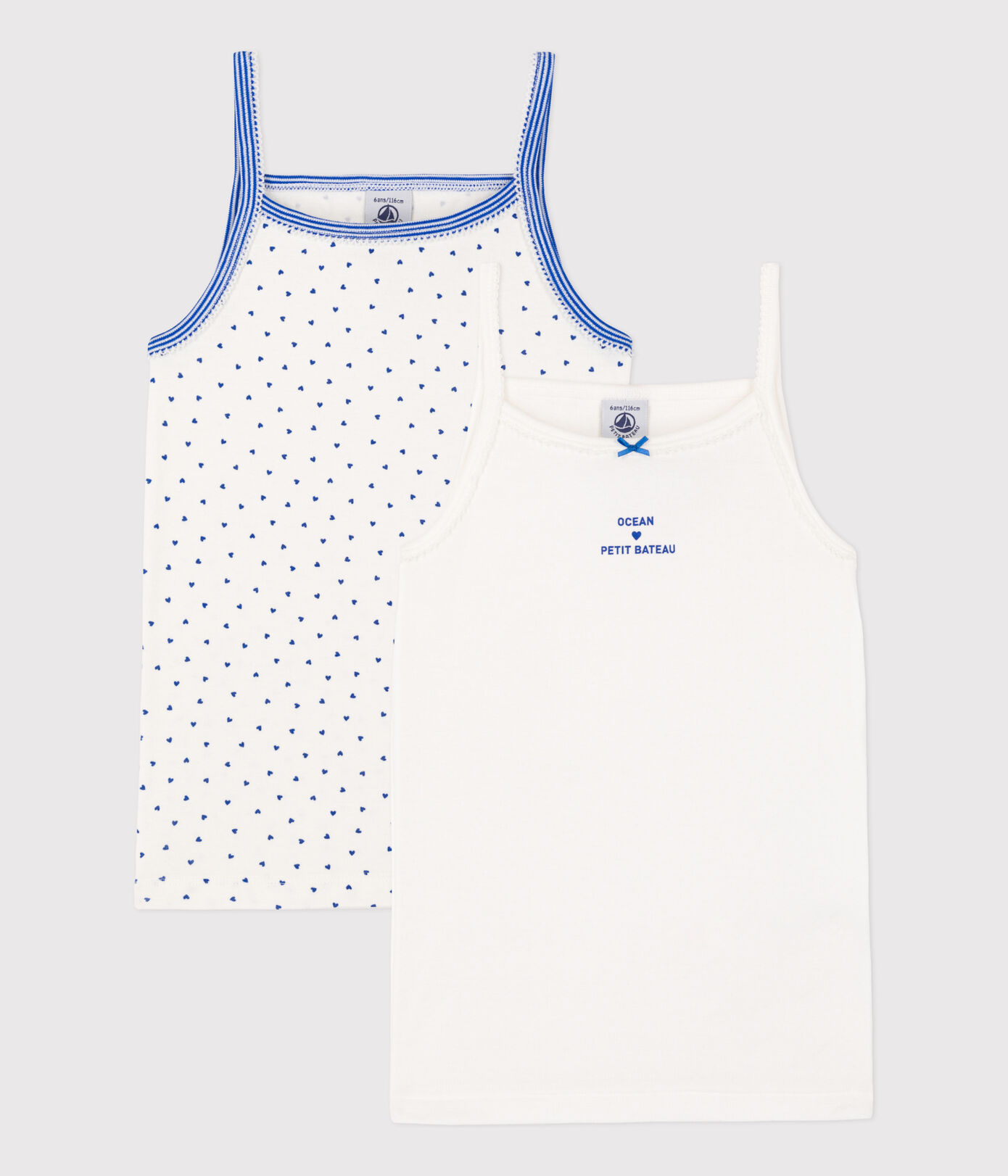 Lot de 2 chemises à bretelles en coton petite fille