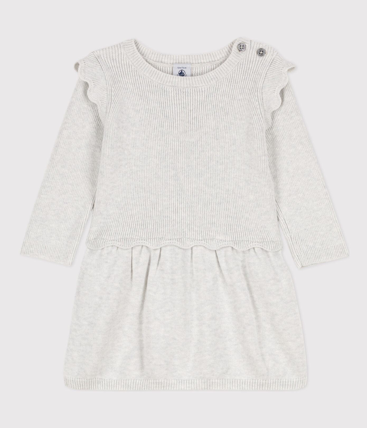 Robe en laine et coton bébé.