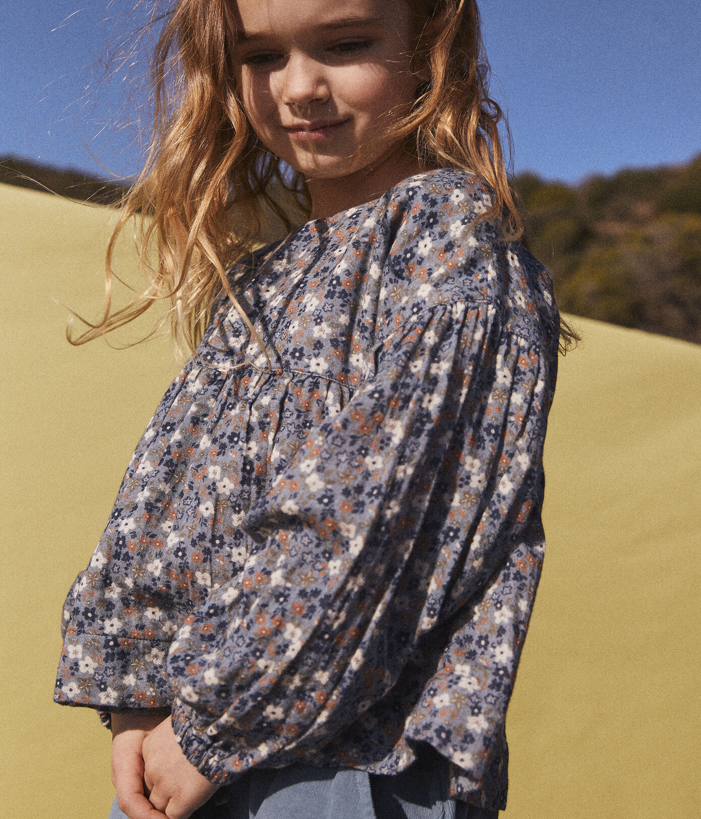 Blouse imprimée en gaze de coton enfant fille