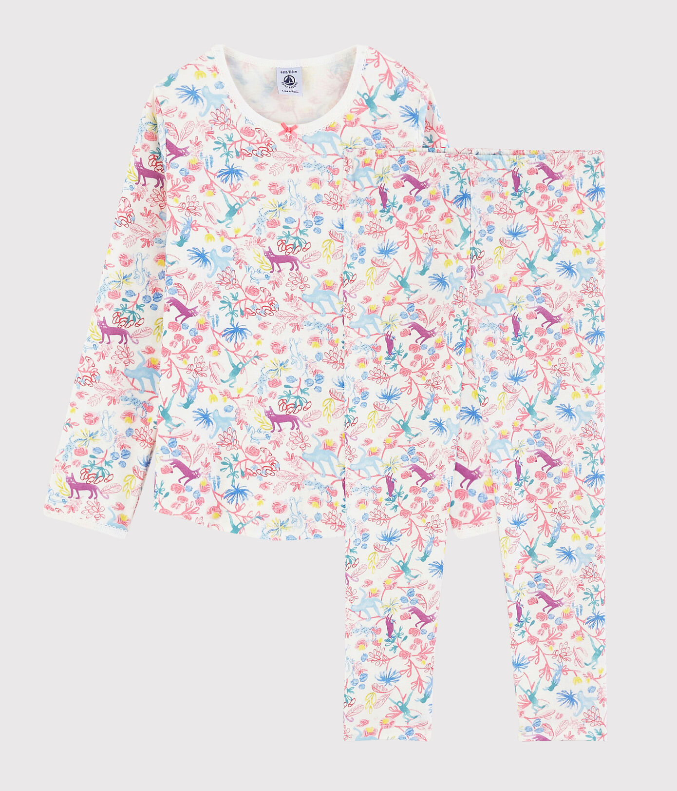 Pyjama imprimé jungle petite fille en coton