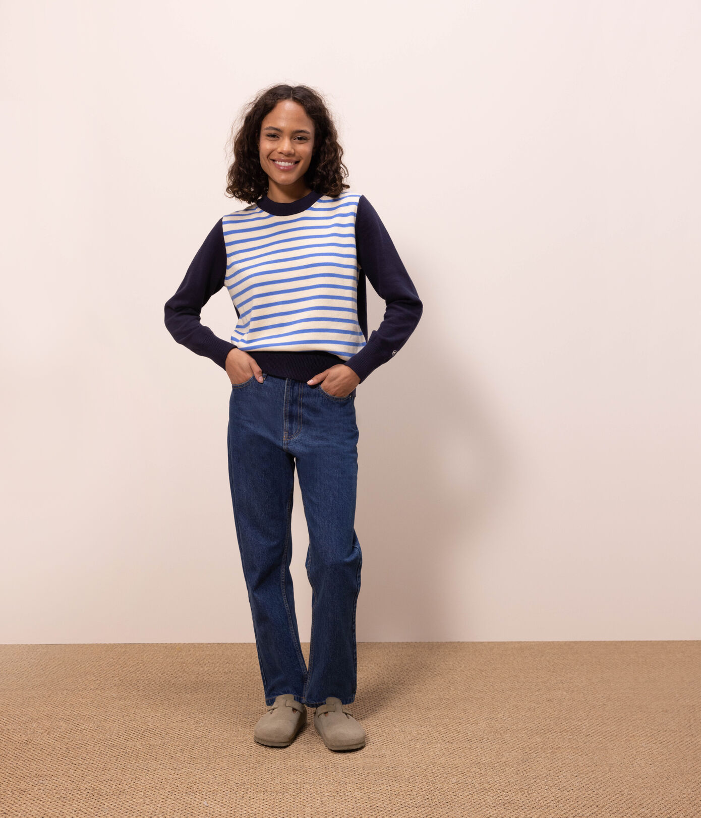 Pull marinière coton Femme