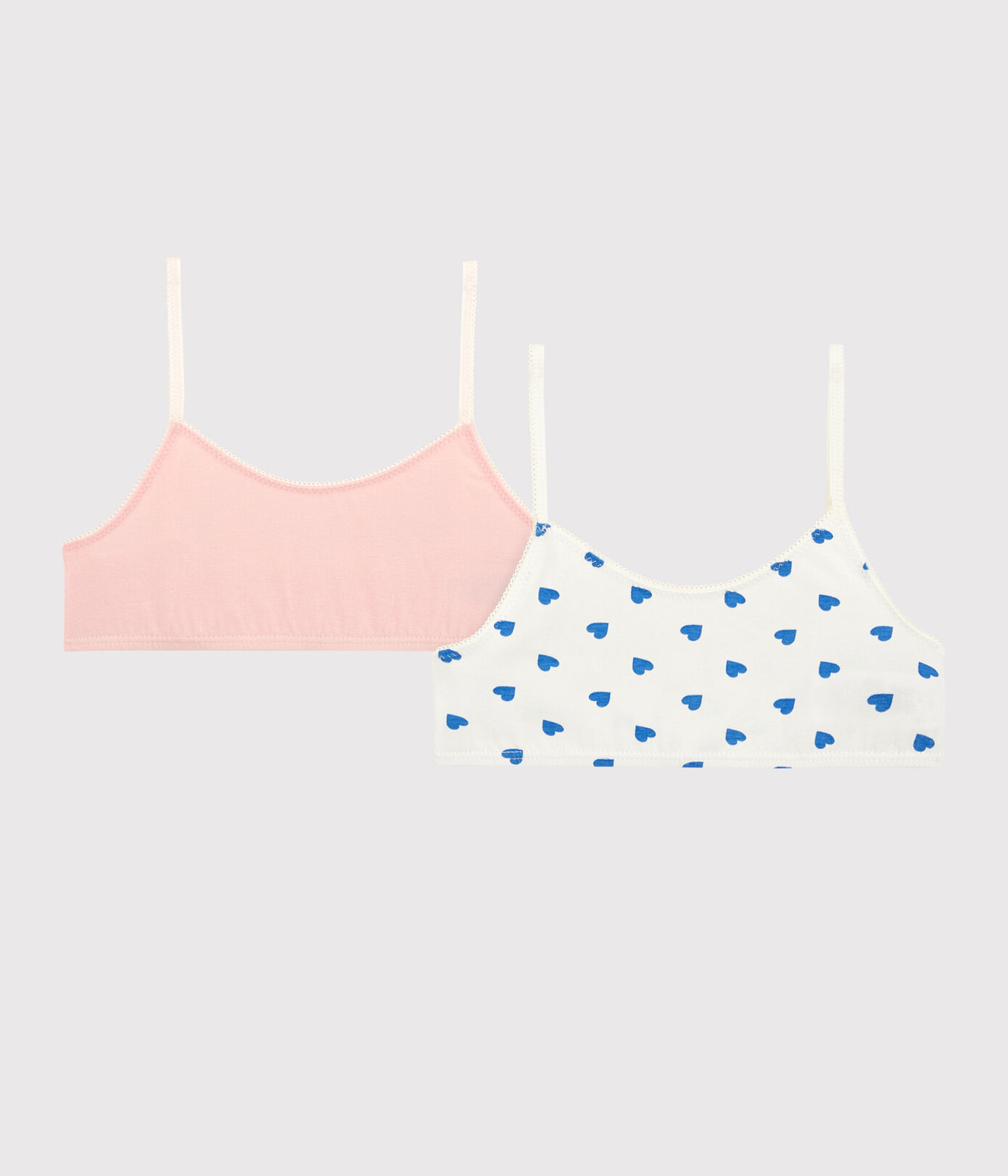 Lot de 2 brassières curs fille en coton et élasthanne