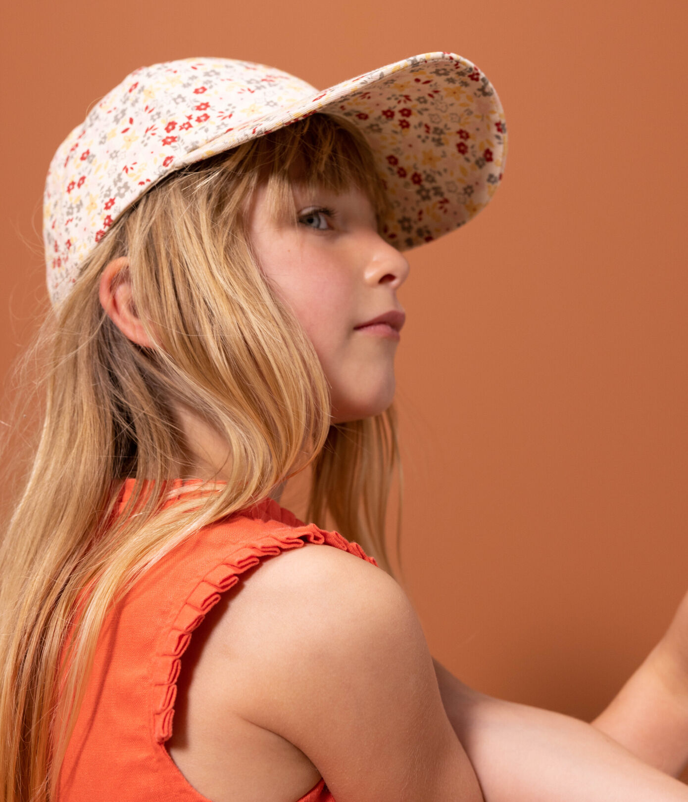 Casquette fleurs enfant fille