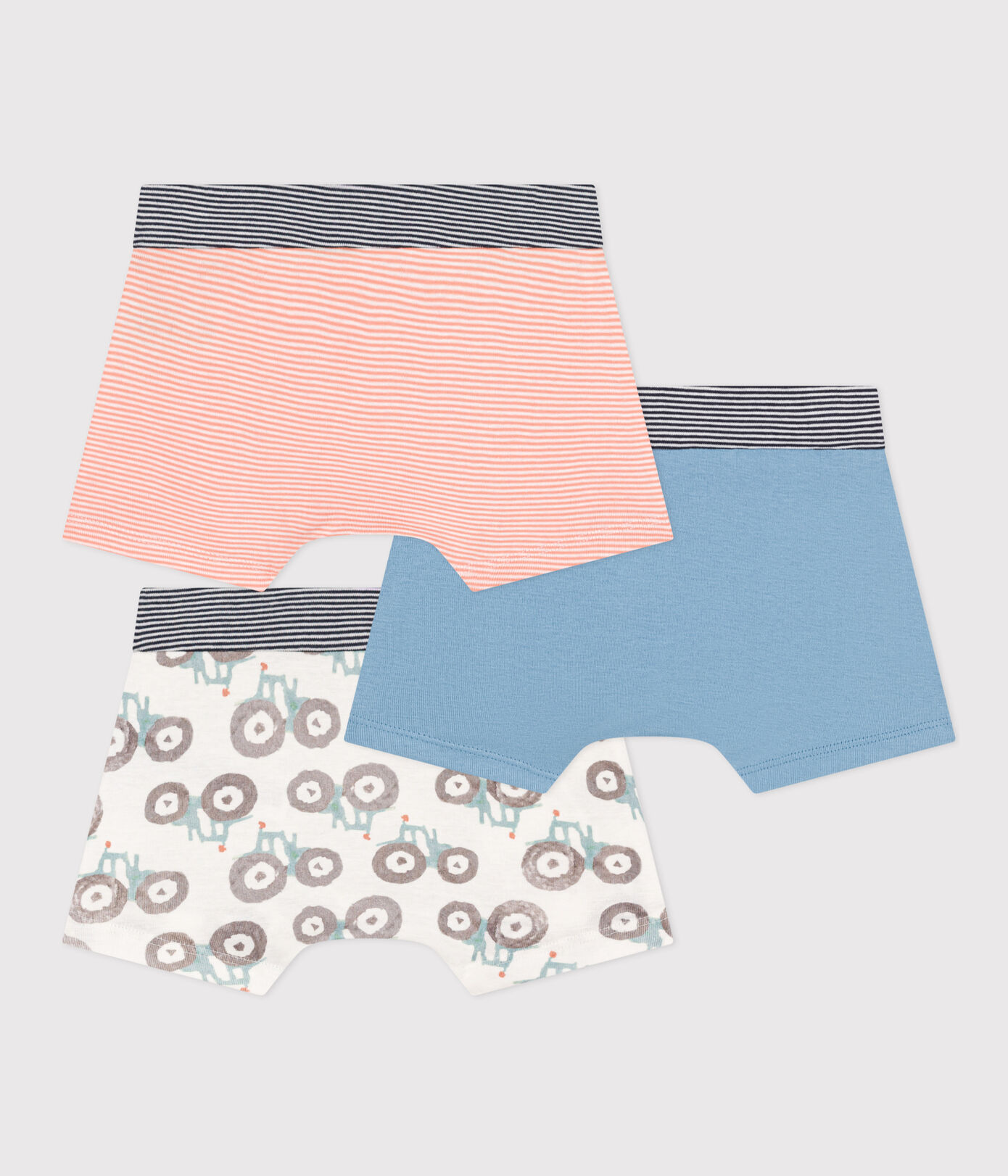 Lot de 3 boxers tracteur en coton petit garon