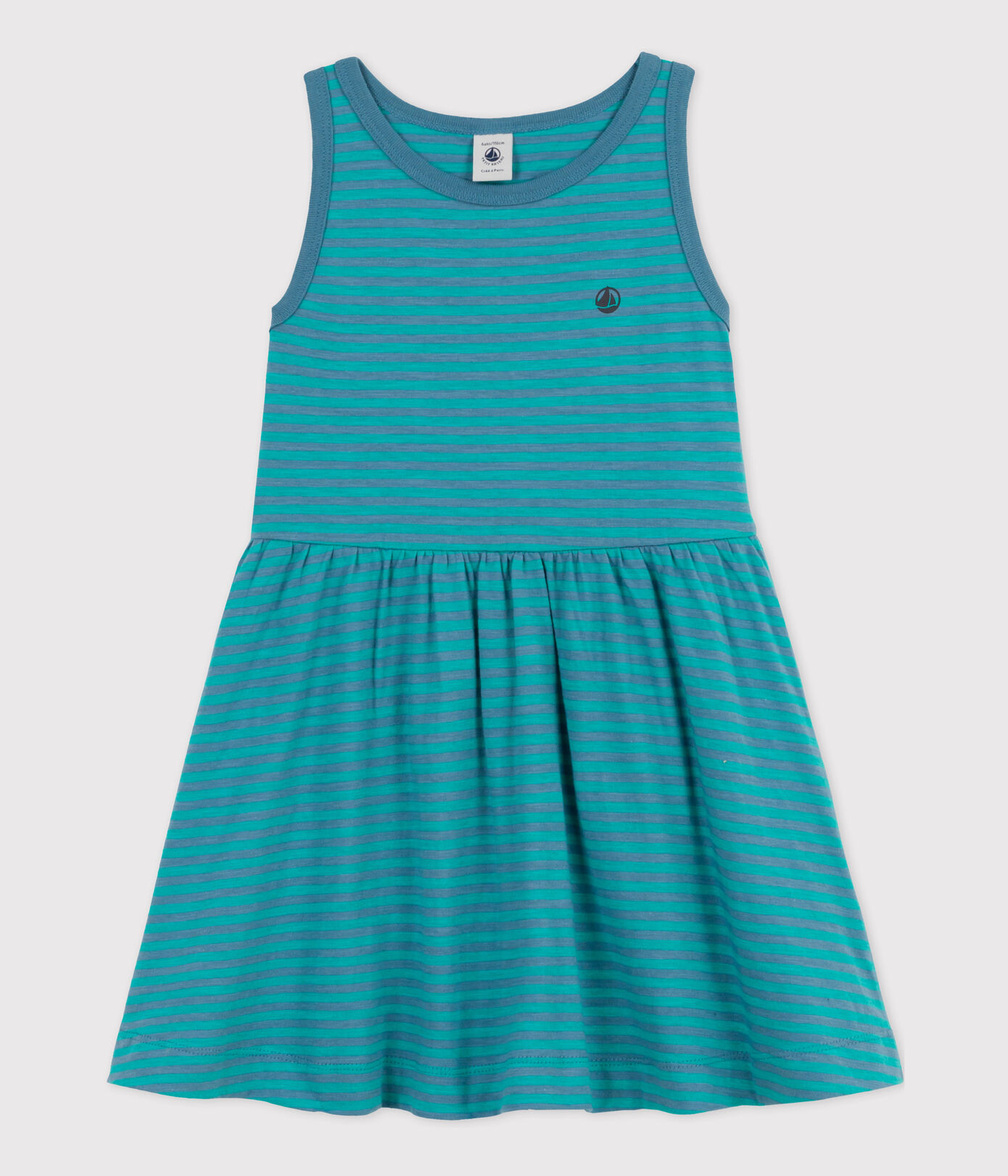 Robe rayée sans manches en coton enfant fille
