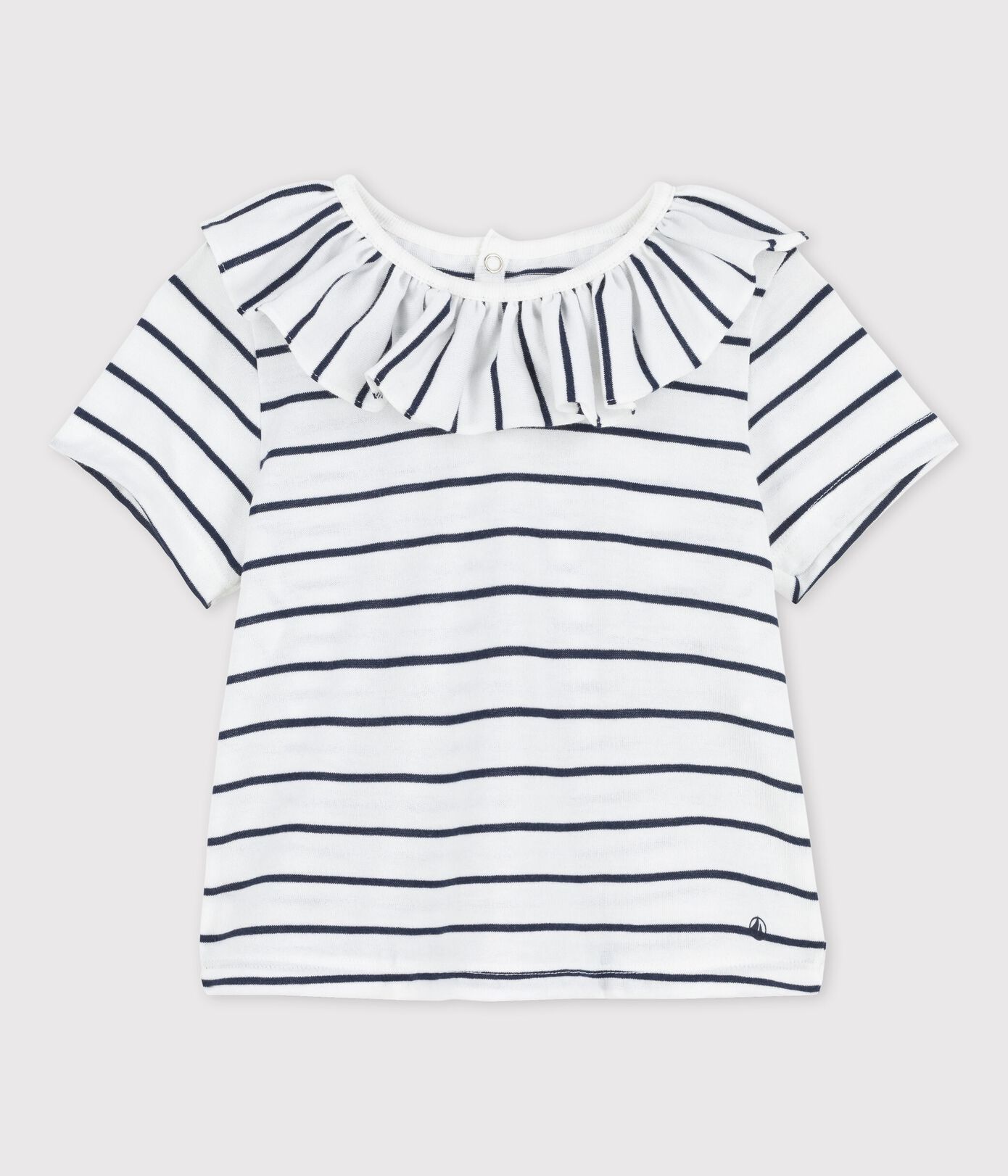 Blouse manches courtes rayée en jersey bébé
